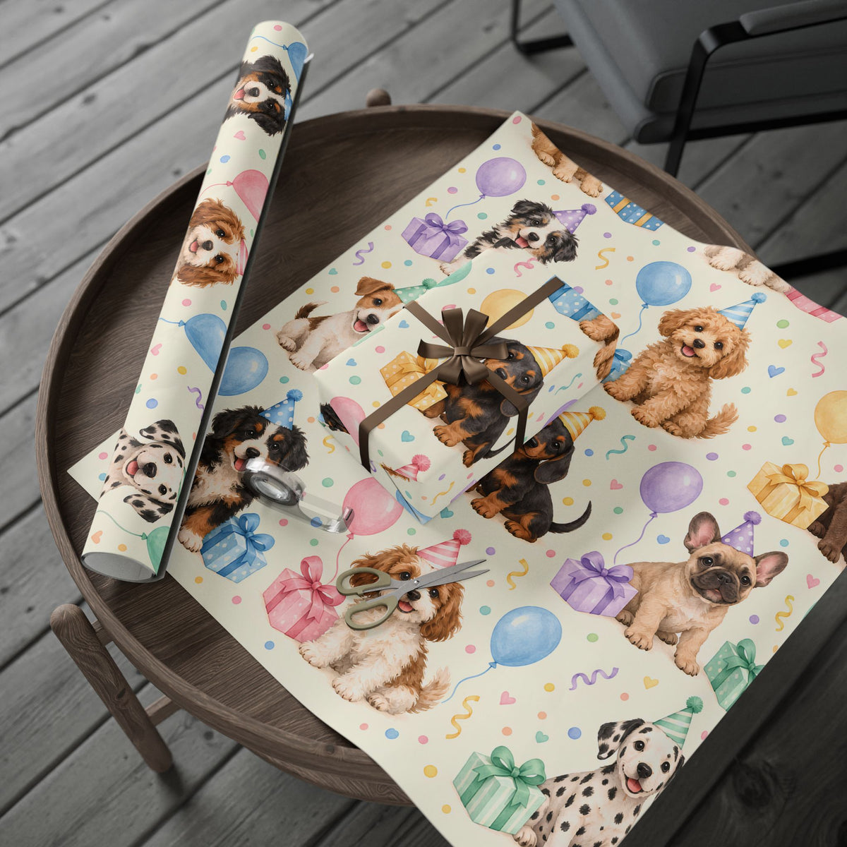 Dog Birthday Wrapping Paper — Cute Puppy Party Gift Wrap