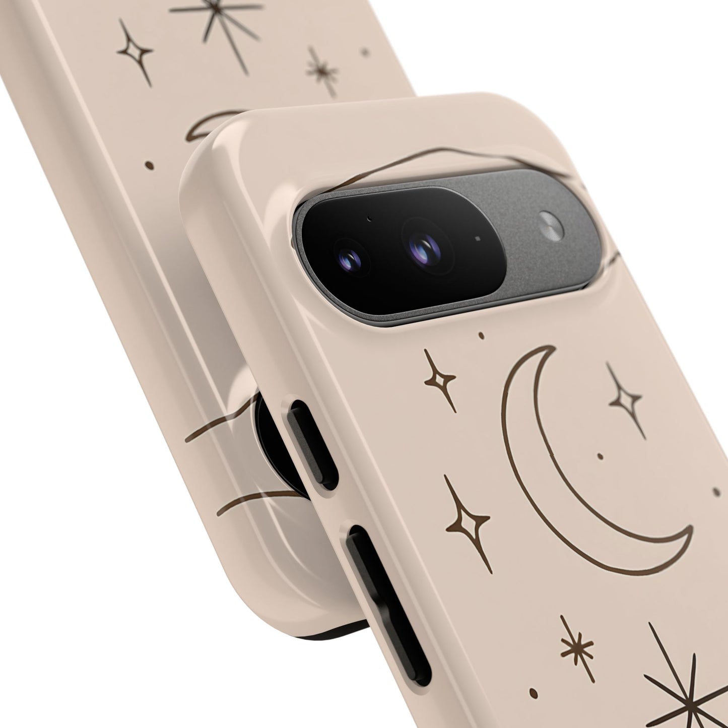 Mystic Minimalist Hands & Moon Phone Case – Celestial Line Art Design