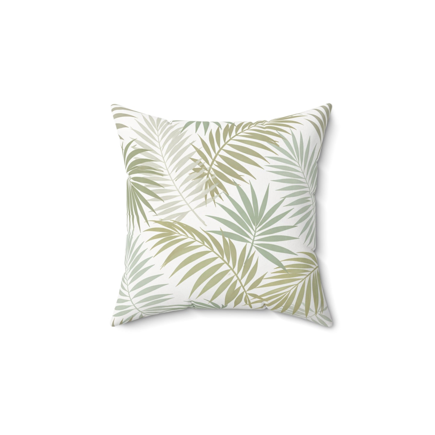 Tropical Palm Leaf Pillow — Green Botanical Decorative Throw Pillow