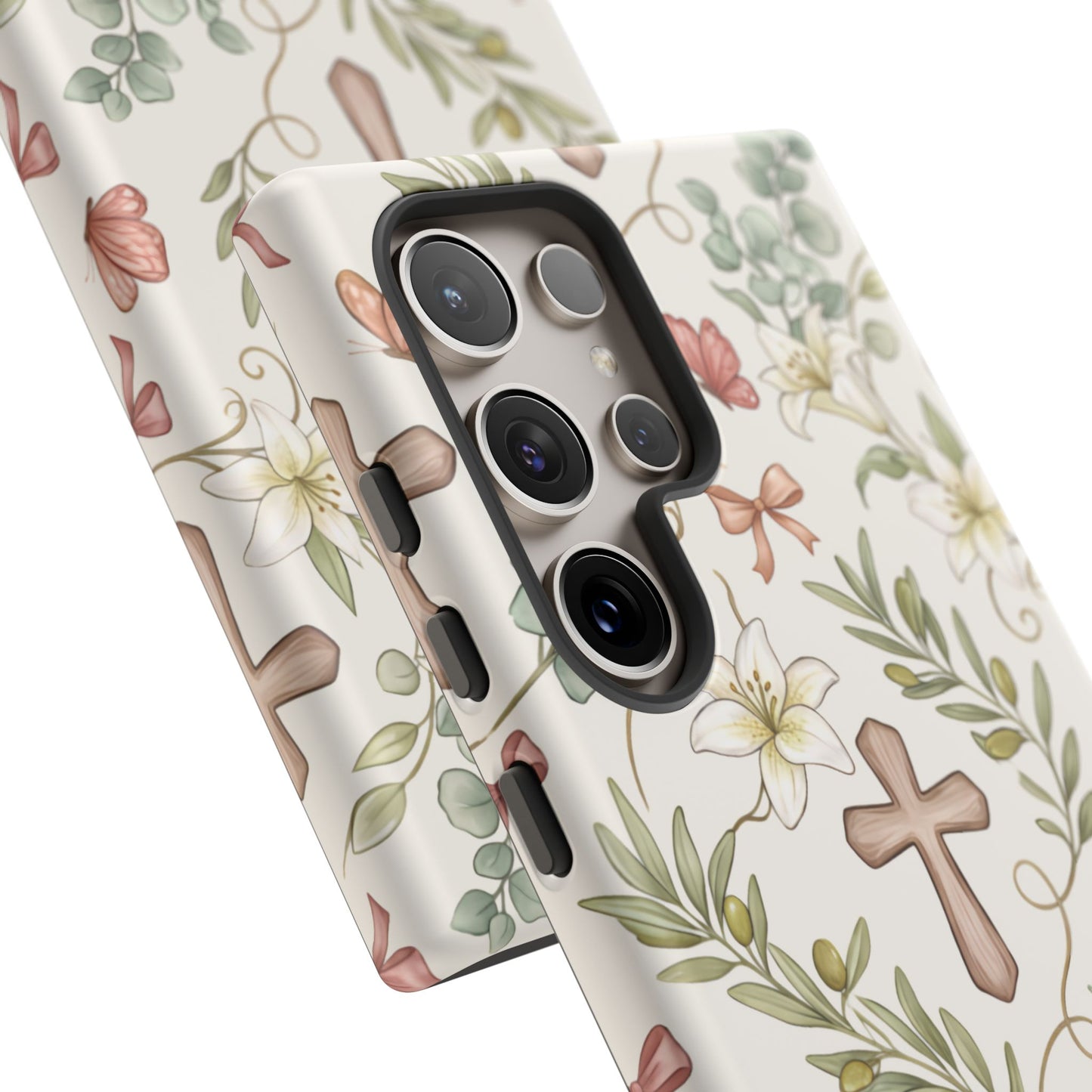 Floral Cross Tough Phone Case – Faith-Inspired Protective iPhone Cover