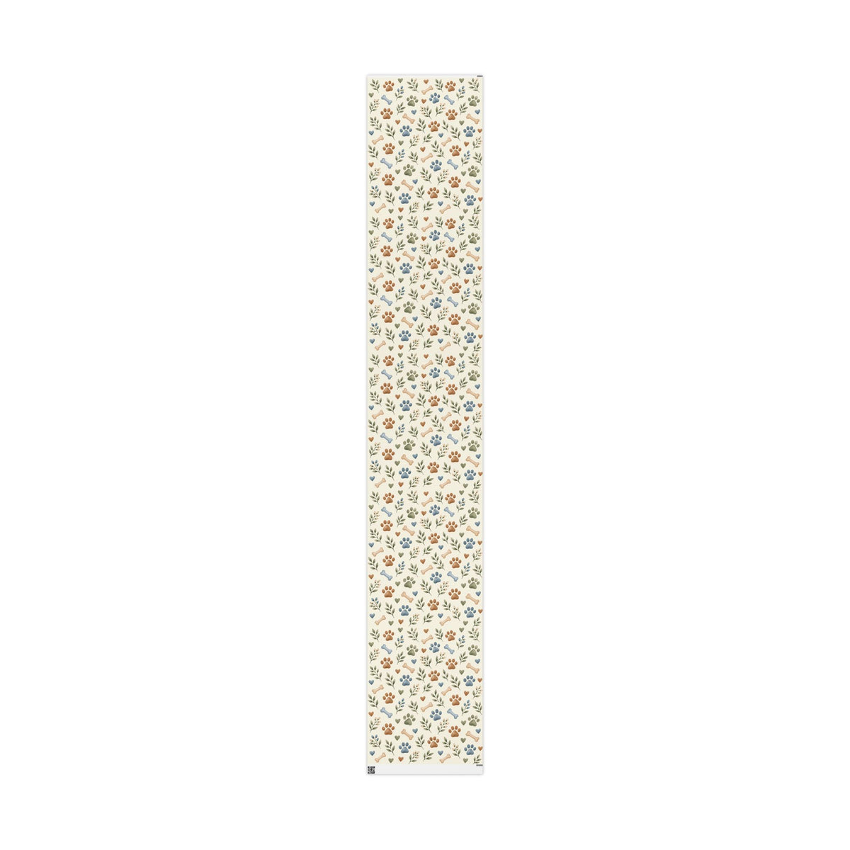 Paw Print Floral Wrapping Paper Roll — Cottage Garden Blooms