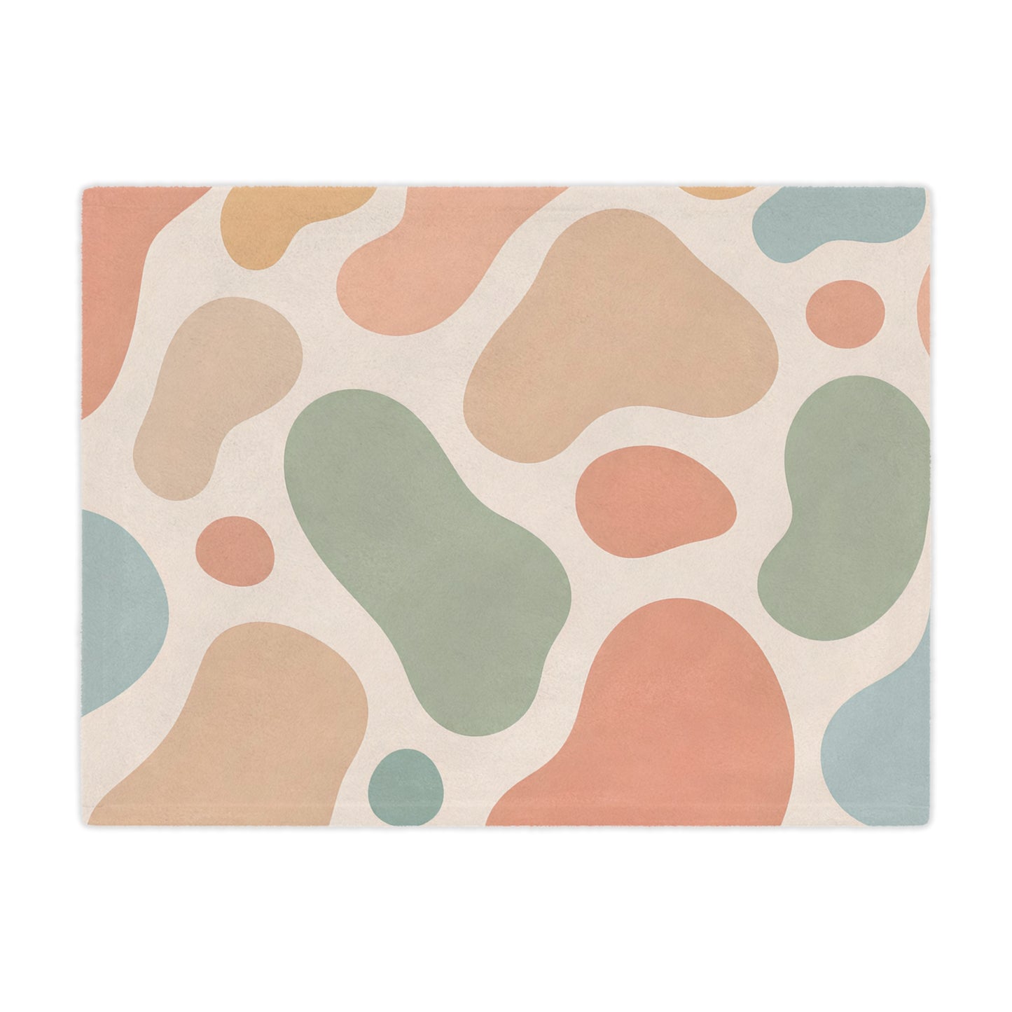 Abstract Pastel Minky Blanket — Organic Blob Pattern Cozy Throw