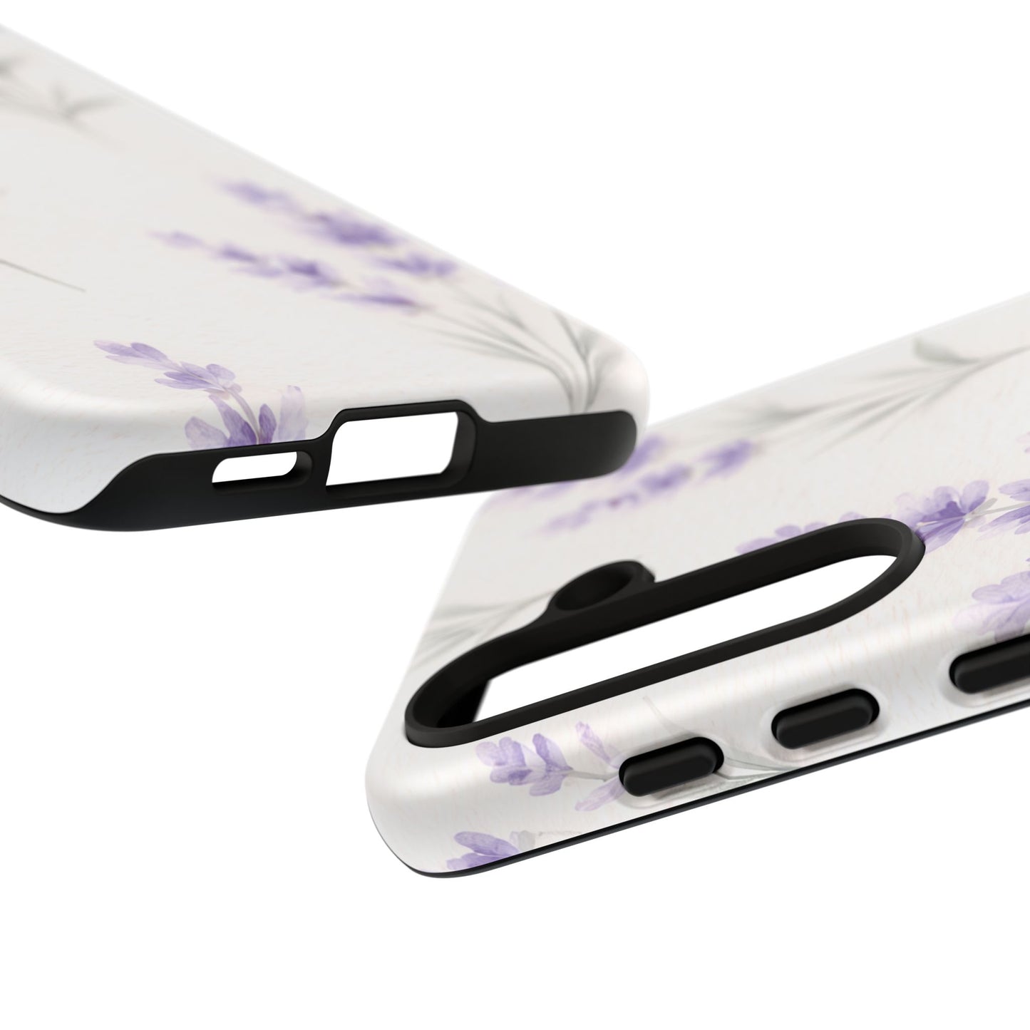 Lavender Floral Phone Case — Protective Tough Case with Purple Botanical Print