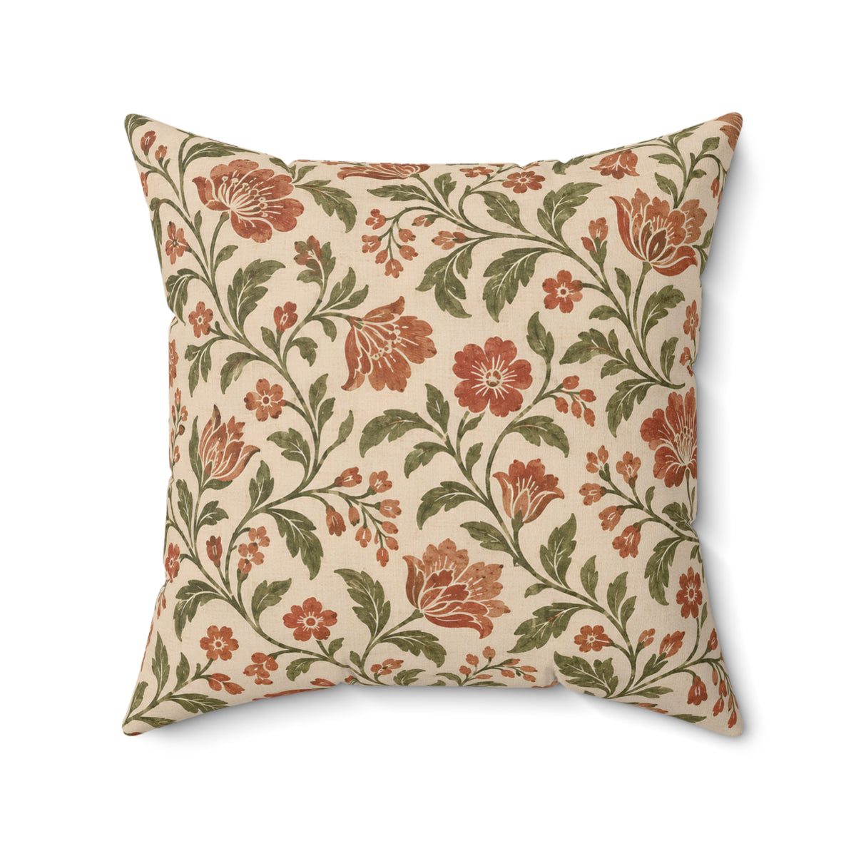 Vintage Floral Throw Pillow