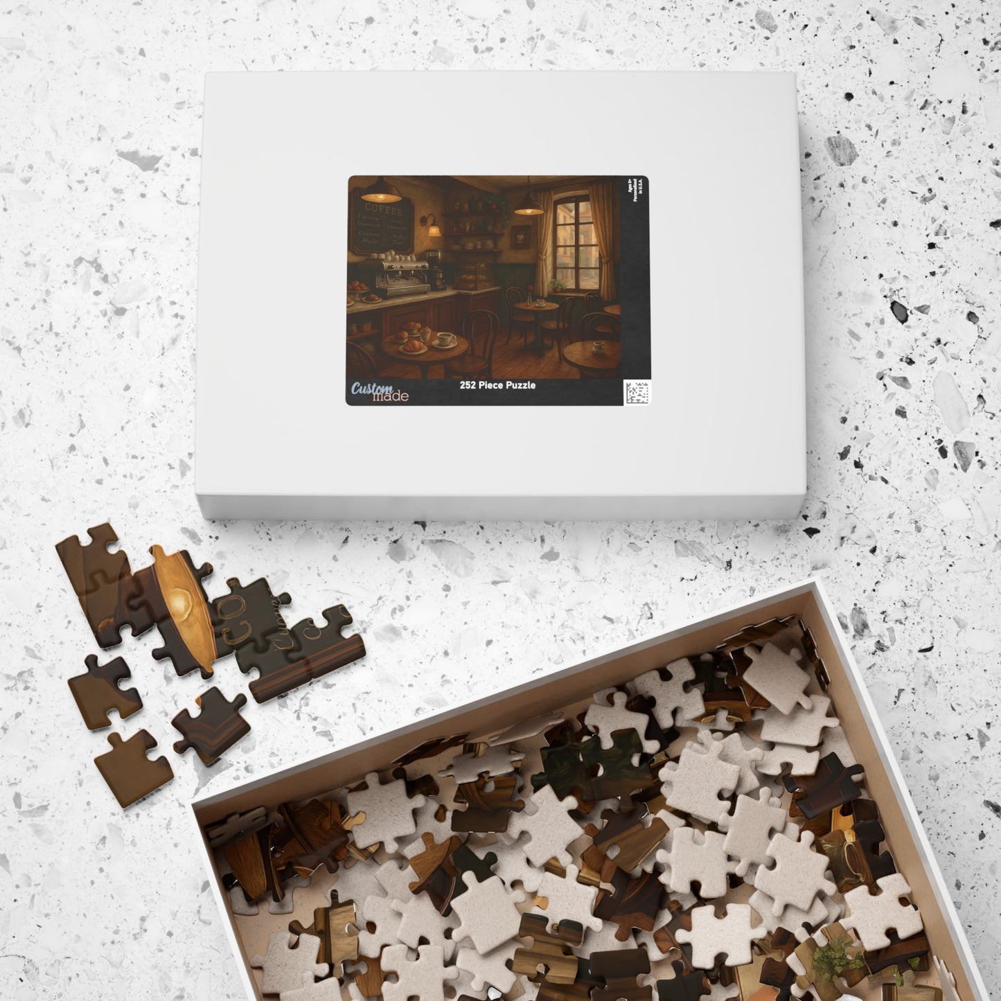 Cozy Parisian Café Jigsaw Puzzle – Coffee & Croissants