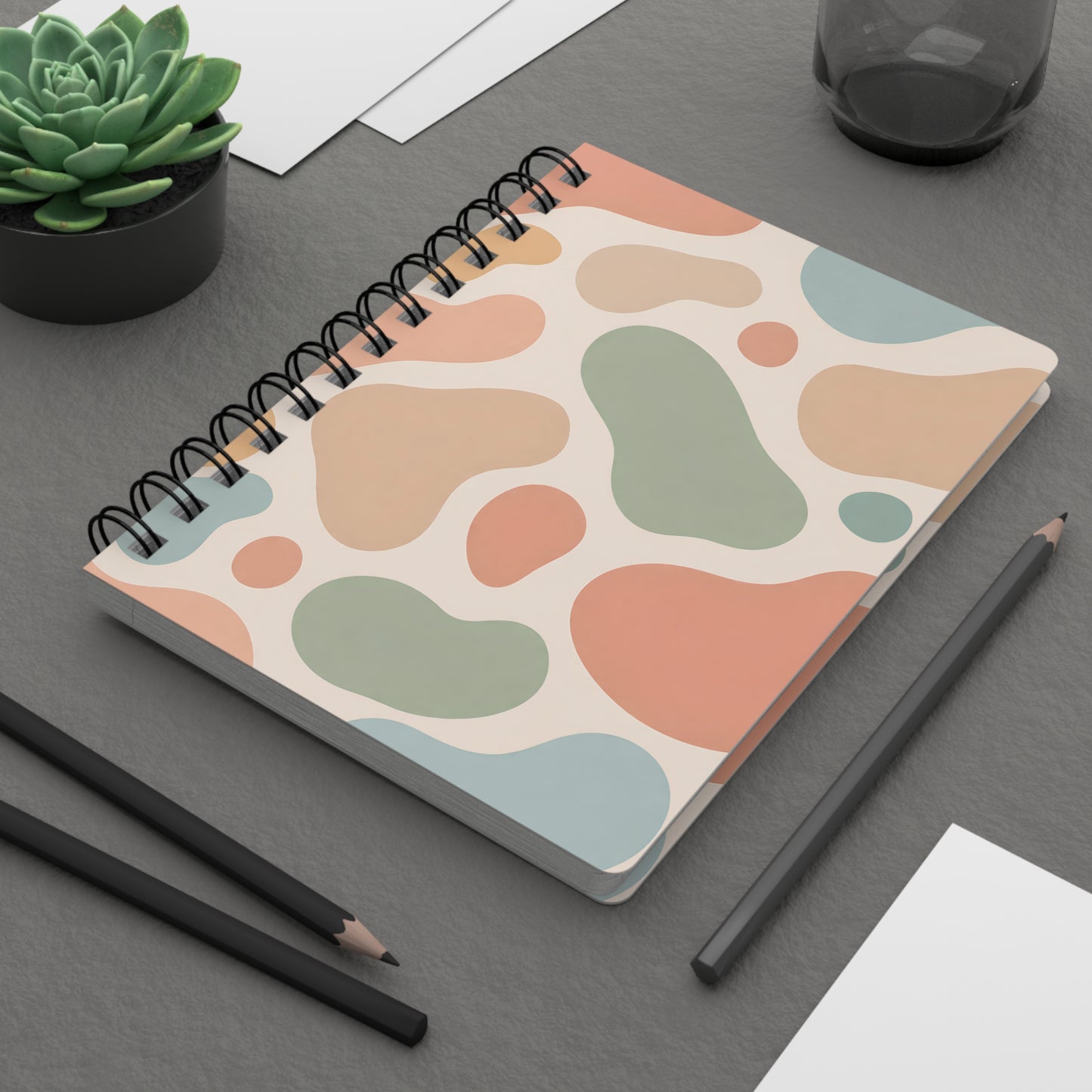 Abstract Pastel Pattern Spiral Journal