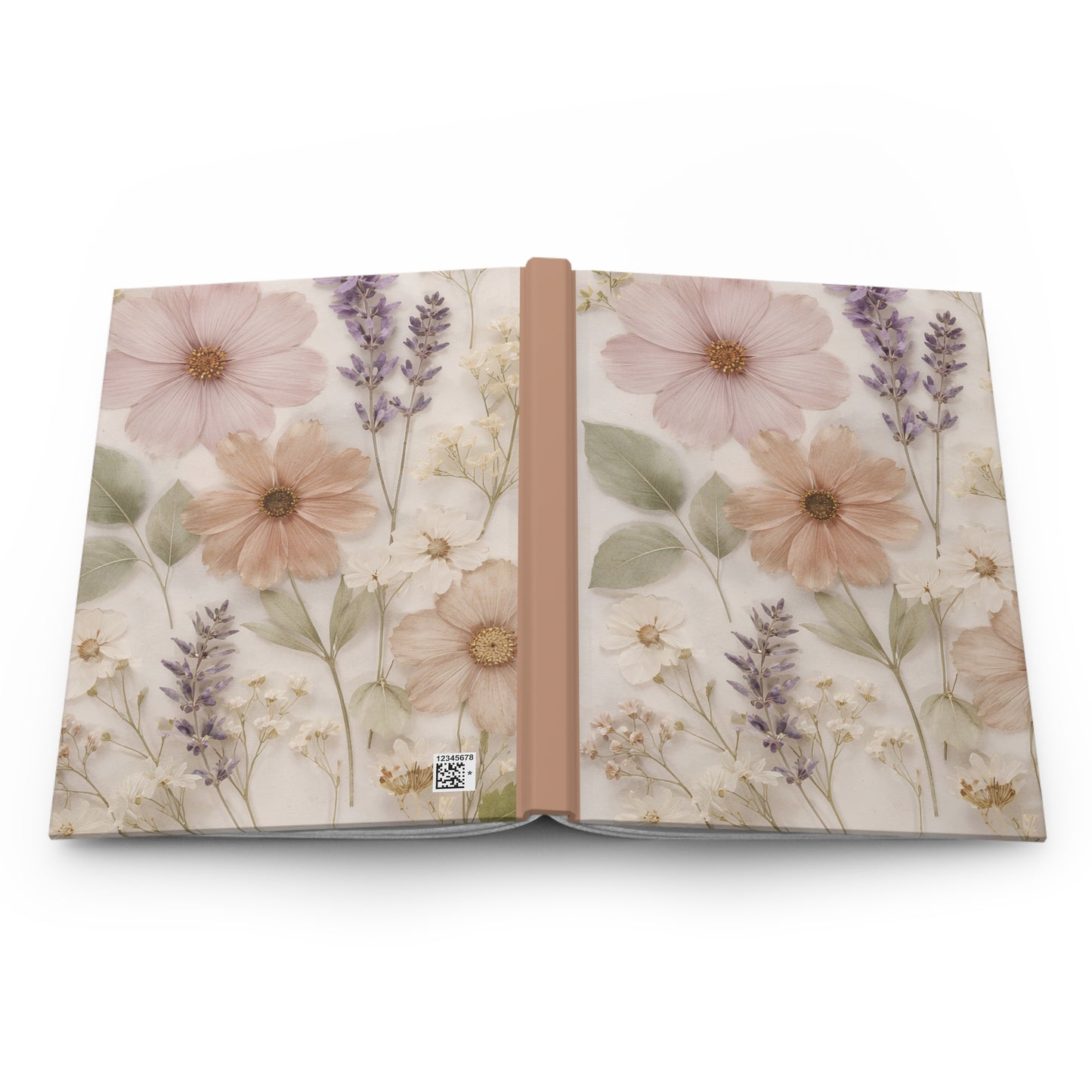 Floral Hardcover Journal — Vintage Dried Flowers & Lavender Notebook