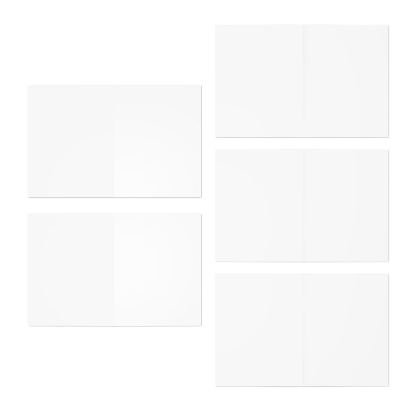 Rustic Christmas Greeting Card Set – 5 Blank Holiday Cards with Envelopes