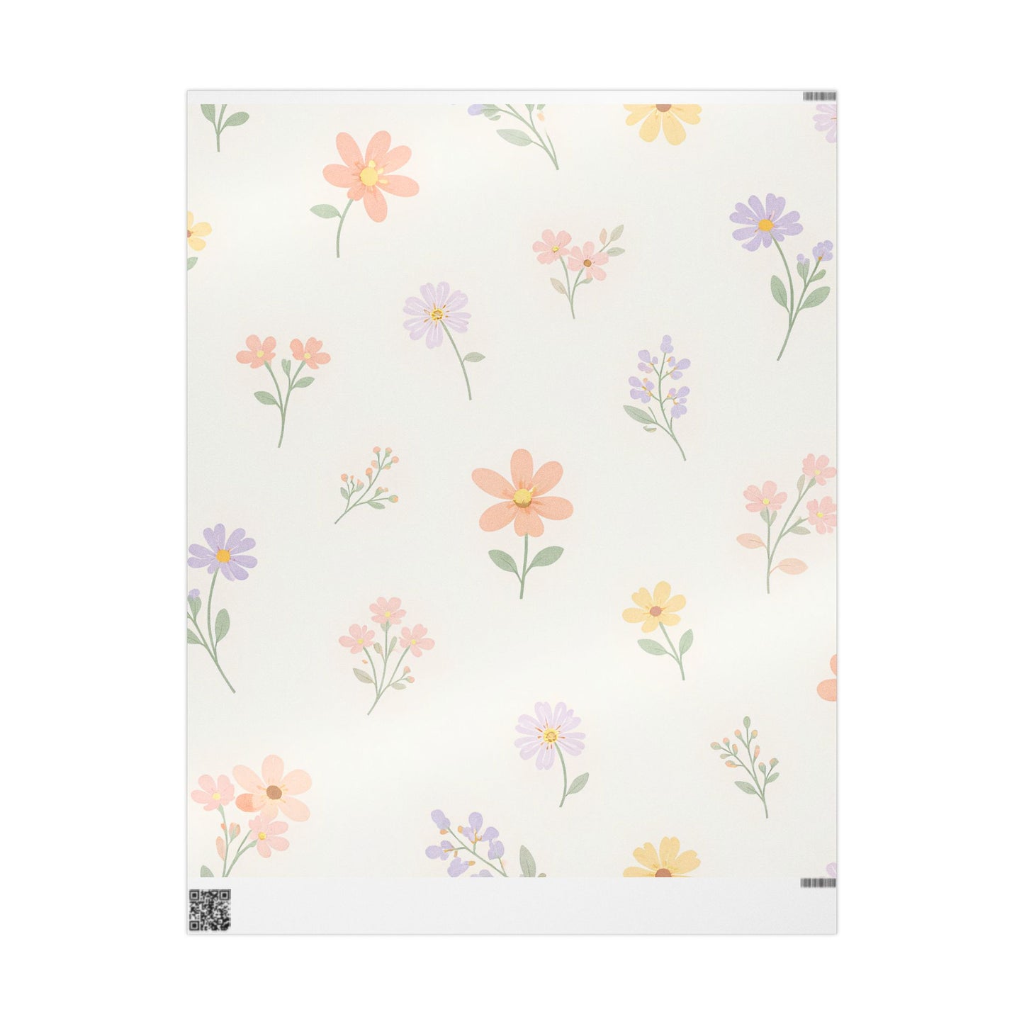 Floral Autumn Leaves Wrapping Paper Roll — Delicate Fall Gift Wrap