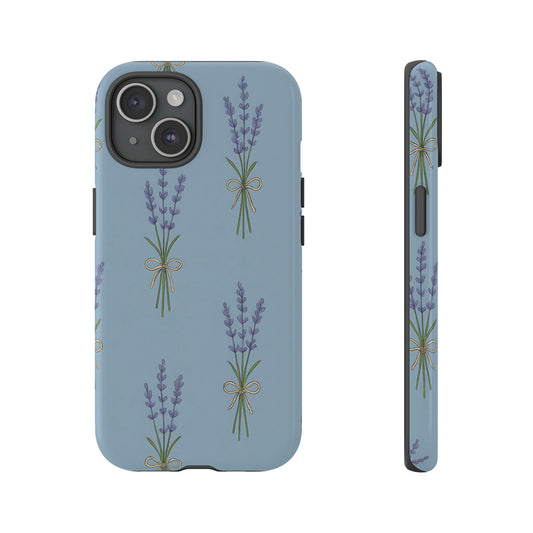 Lavender Bundle Phone Case – Blue Botanical Floral Print with 3D Wrap Design