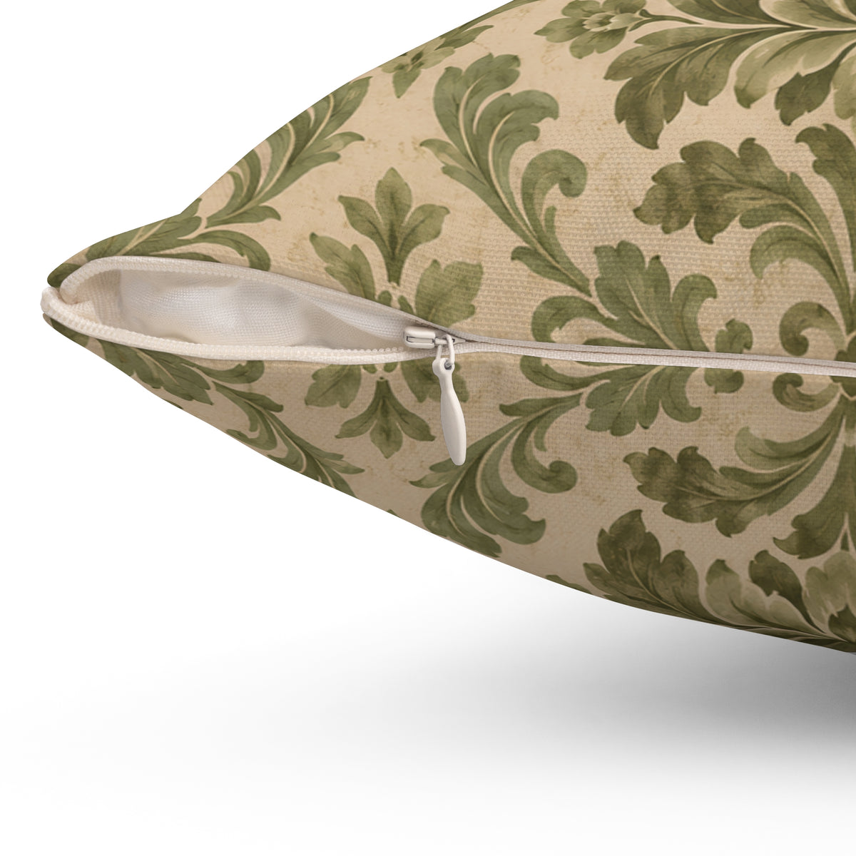 Vintage Damask Floral Throw Pillow