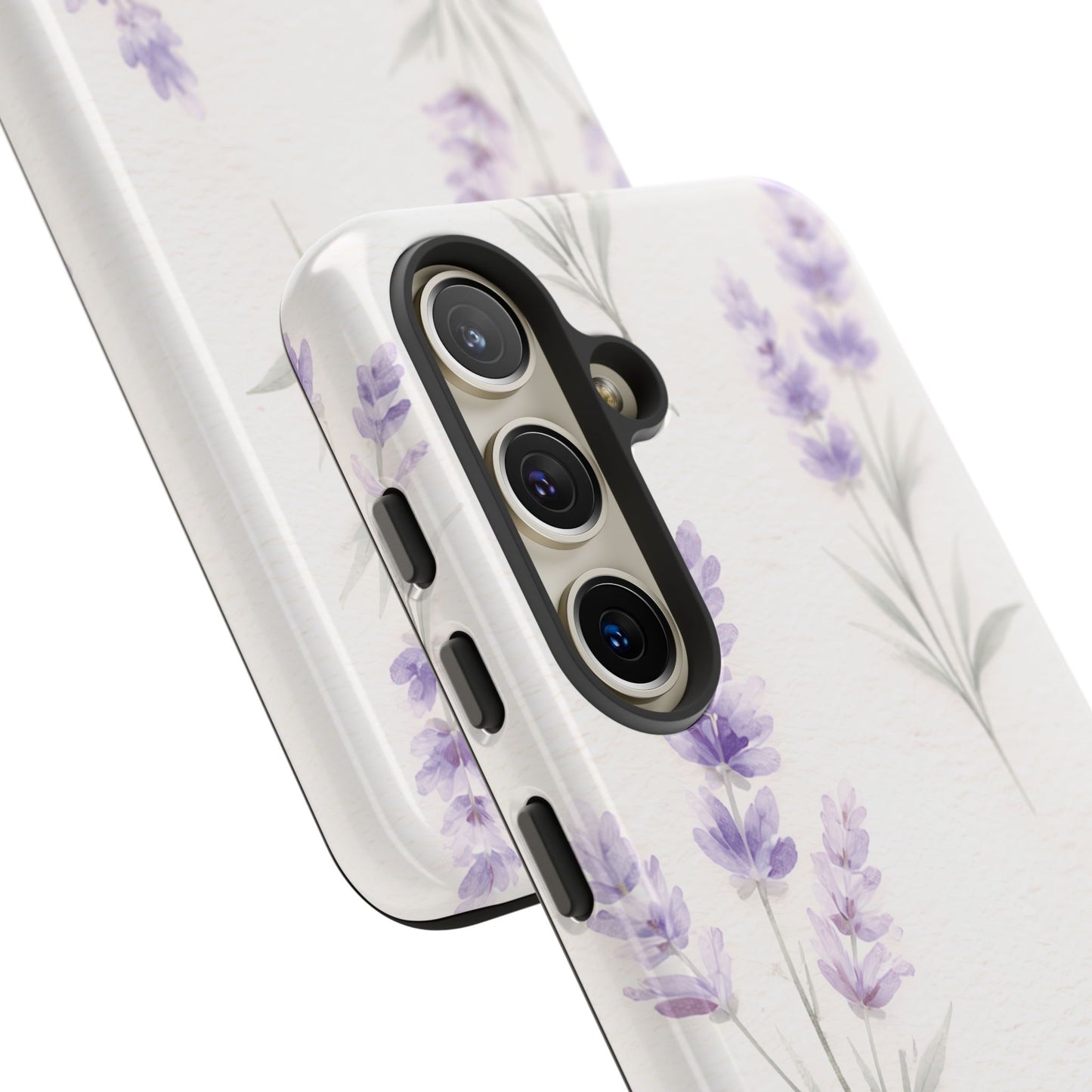 Lavender Floral Phone Case — Protective Tough Case with Purple Botanical Print