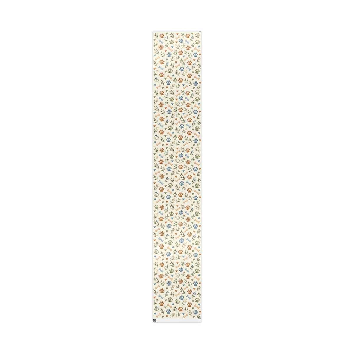Paw Print Floral Wrapping Paper Roll — Cottage Garden Blooms