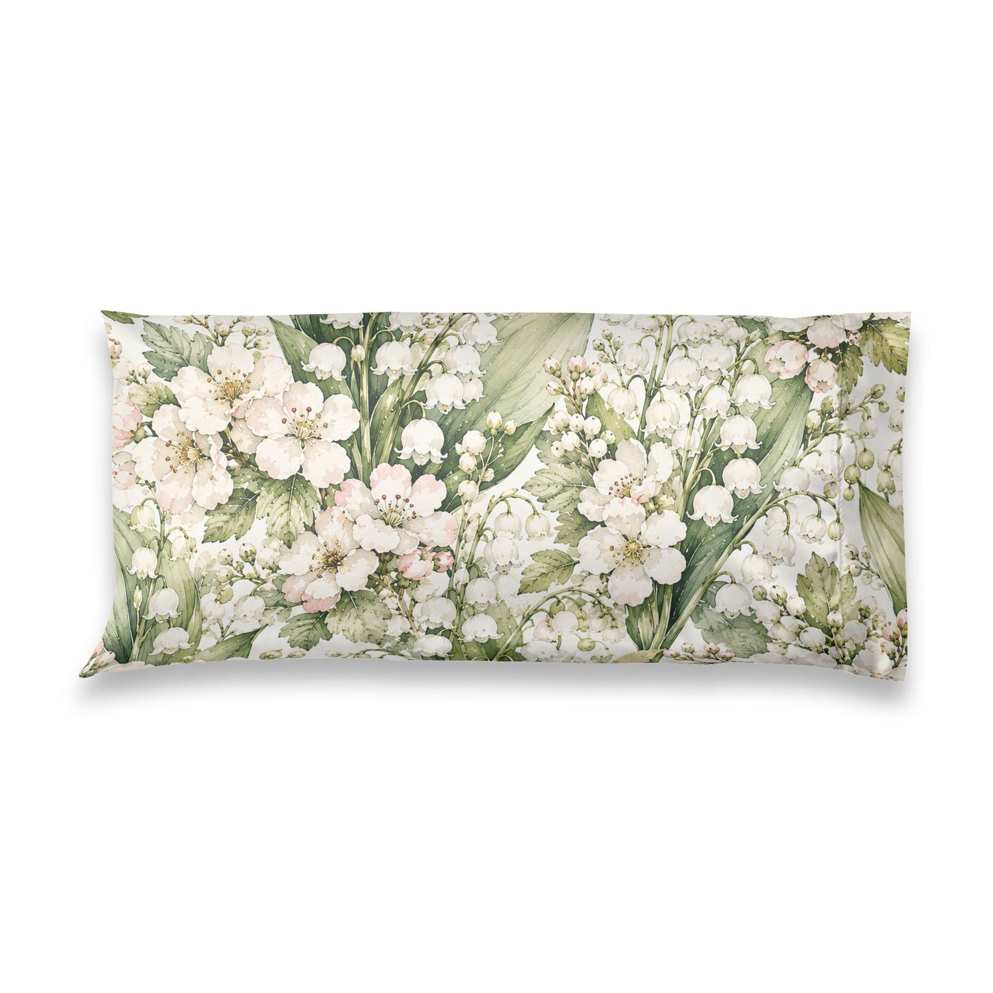 Satin Pillowcase — Vintage Lily of the Valley Floral Sleep Pillow