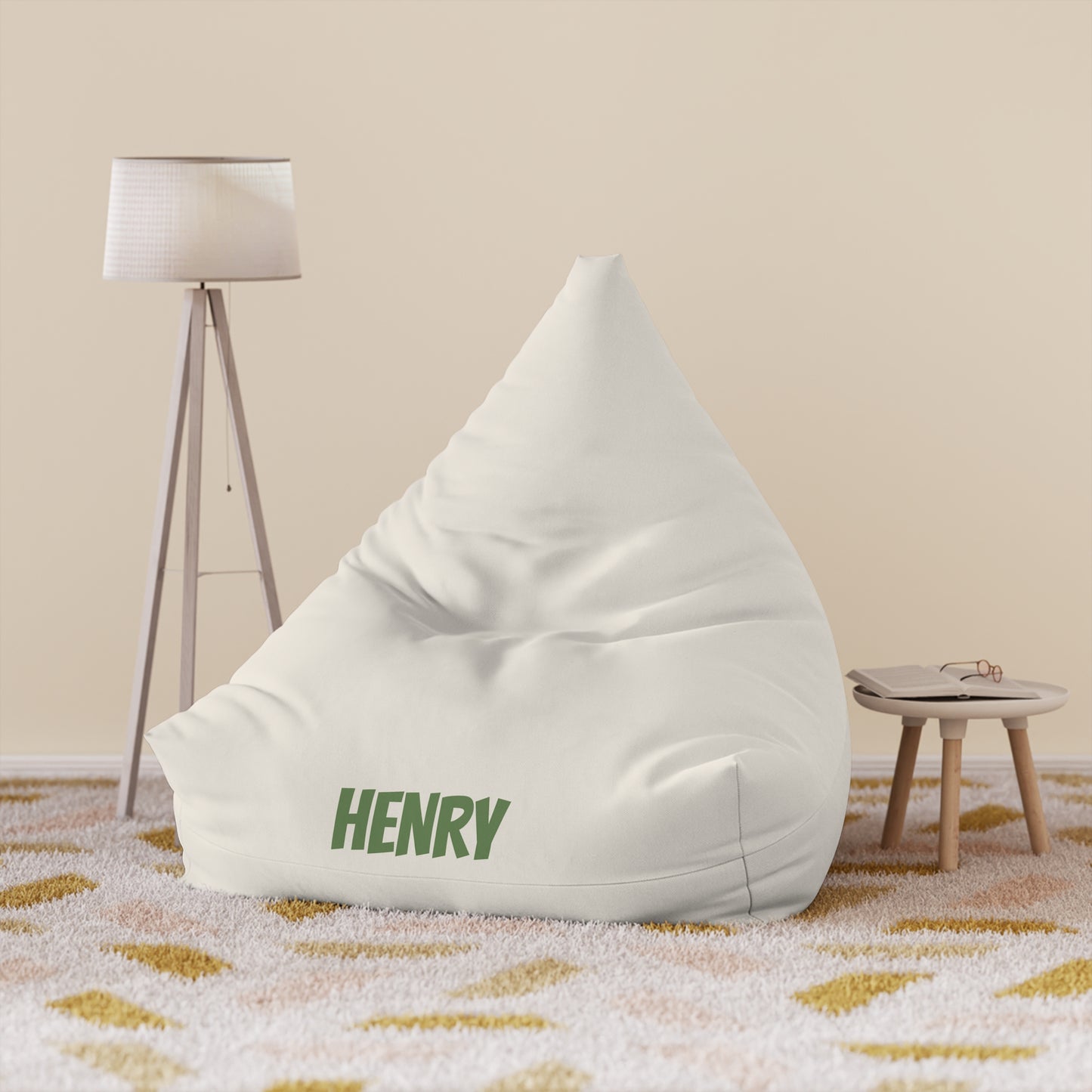 Personalized Bean Bag Cover — Custom Name (e.g., HENRY)