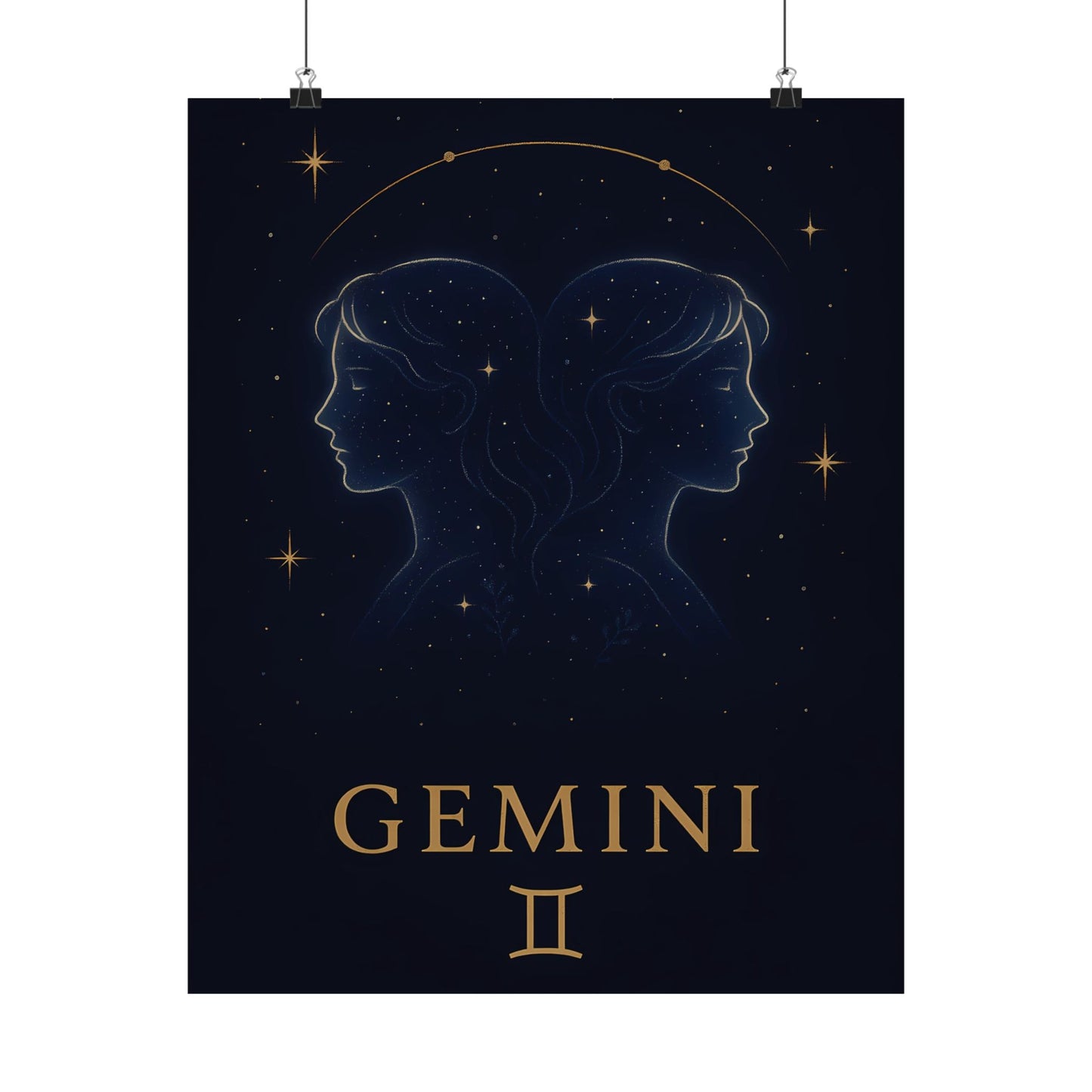 Gemini Zodiac Constellation Matte Poster – Celestial Astrology Wall Art Print (Multiple Sizes)