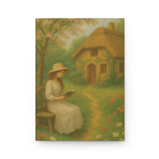 Cottage Garden Reader Hardcover Journal – Peaceful Vintage-Inspired Writing Notebook