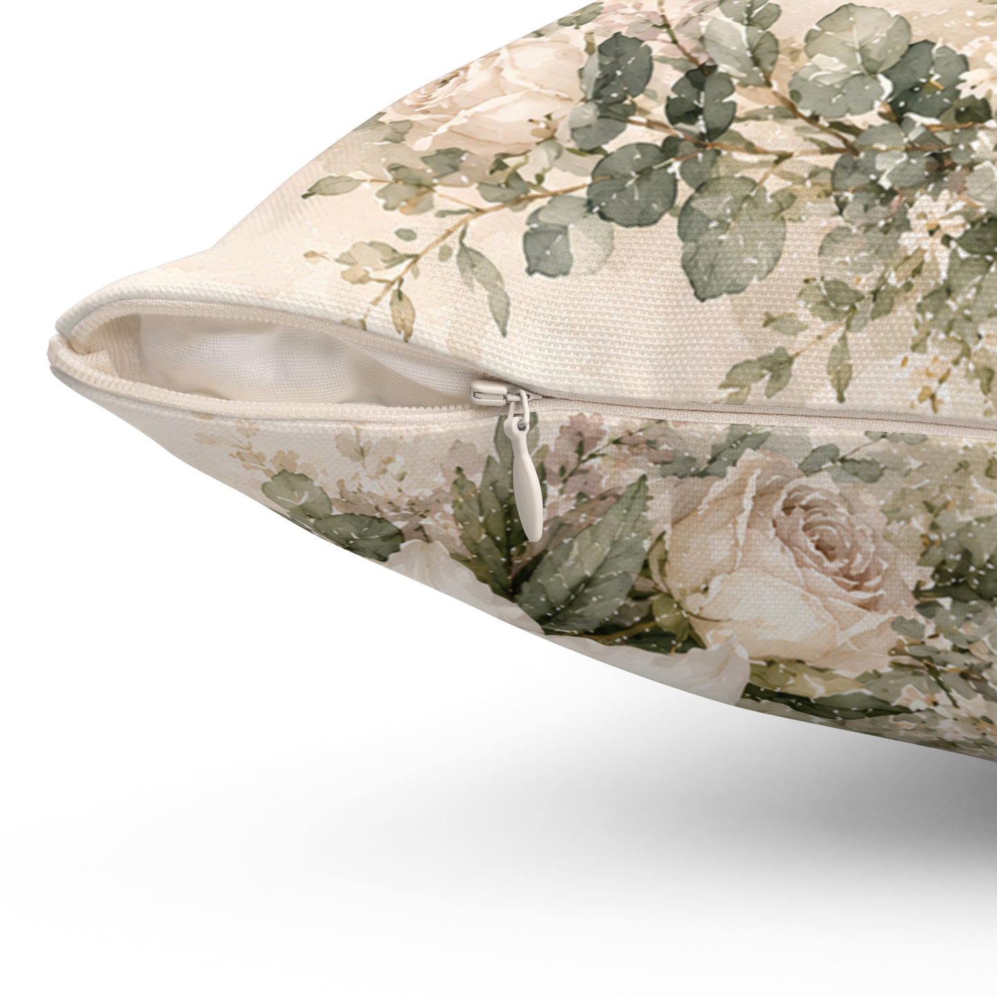 Christian Floral Cross Pillow — "I Can Do All Things Through Christ" Inspirational Decorative Cushion
