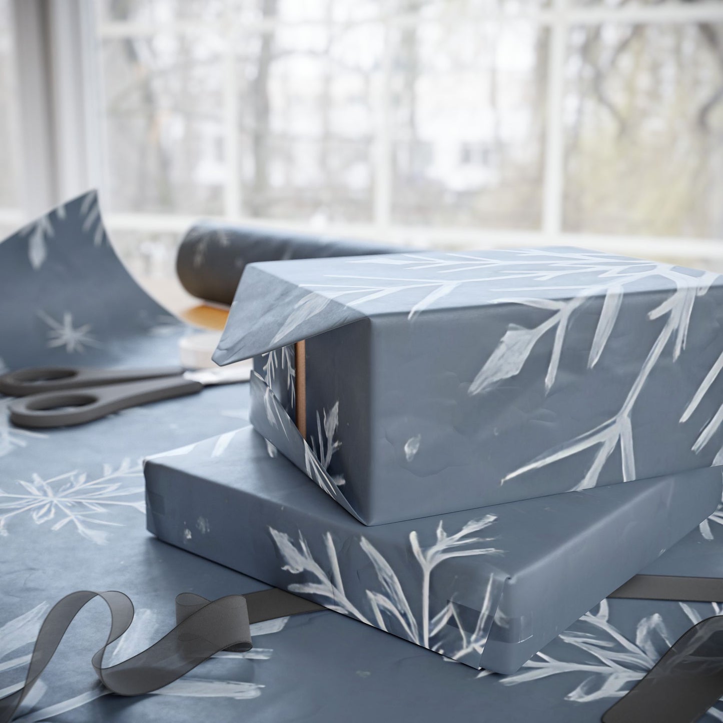 Elegant Snowflake Wrapping Paper – Winter Holiday Gift Wrap