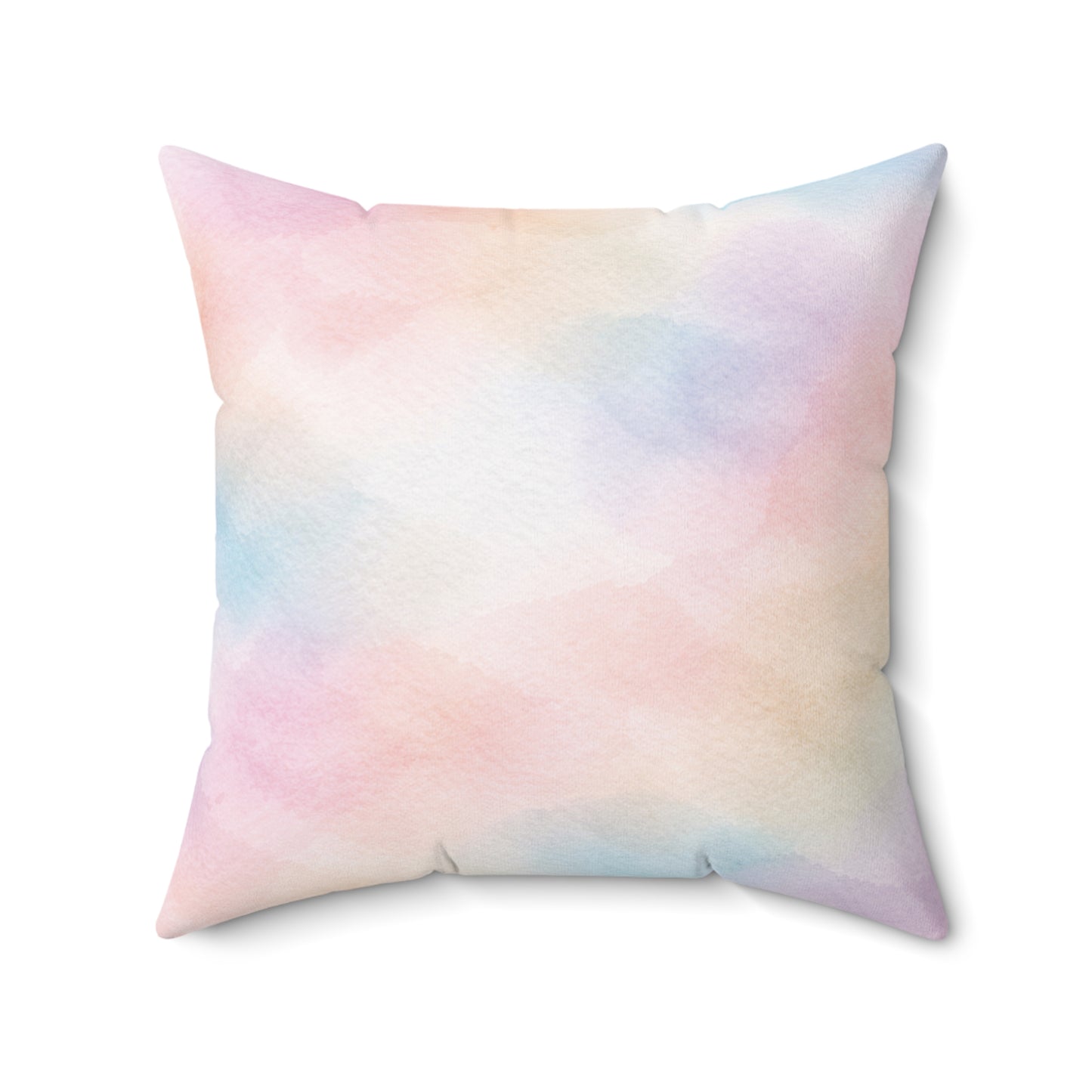 Pastel Watercolor Decorative Pillow — Soft Blush Square Throw Pillow