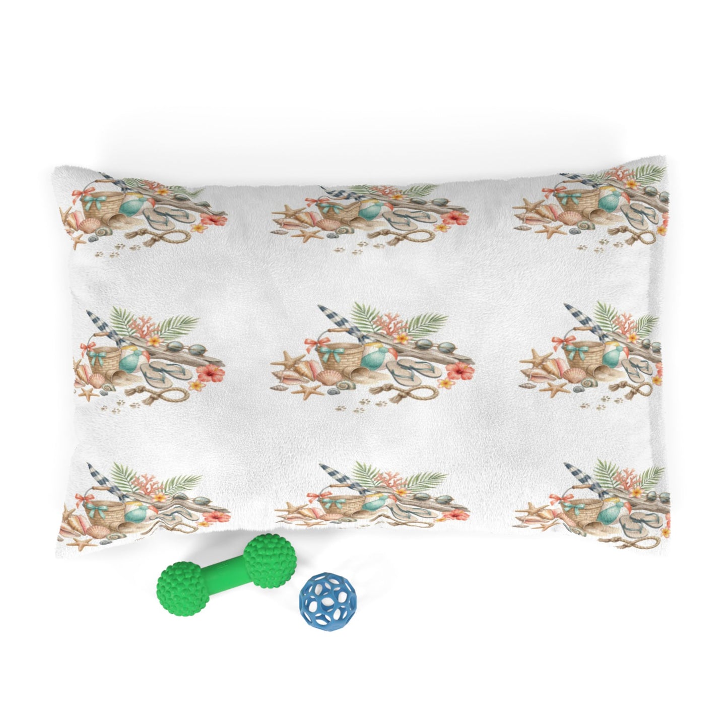 Coastal Seashell Pet Bed – Beachy Aromatic Shell Pattern Cushion for Dogs