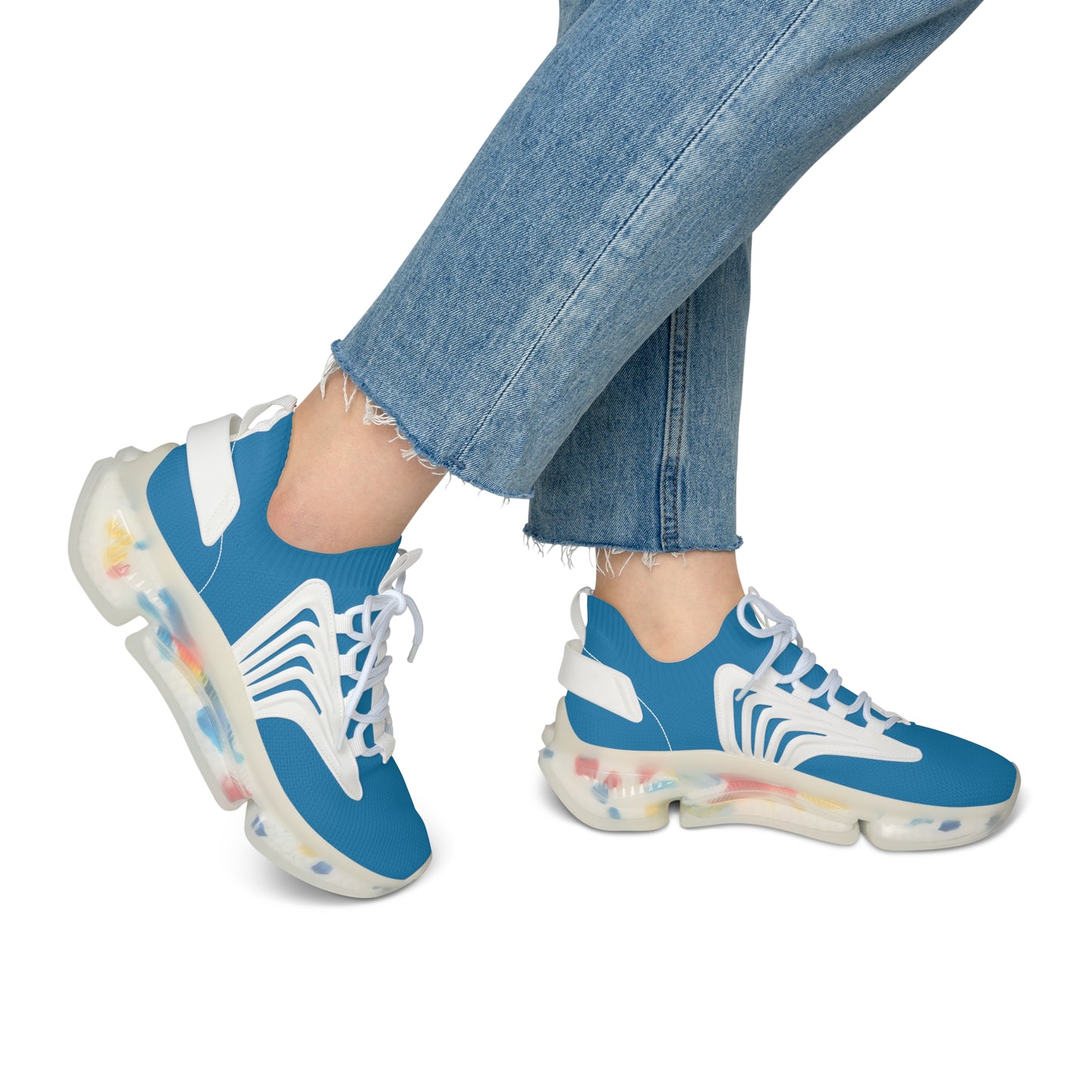 Solid Turquoise Women's Mesh Sneakers