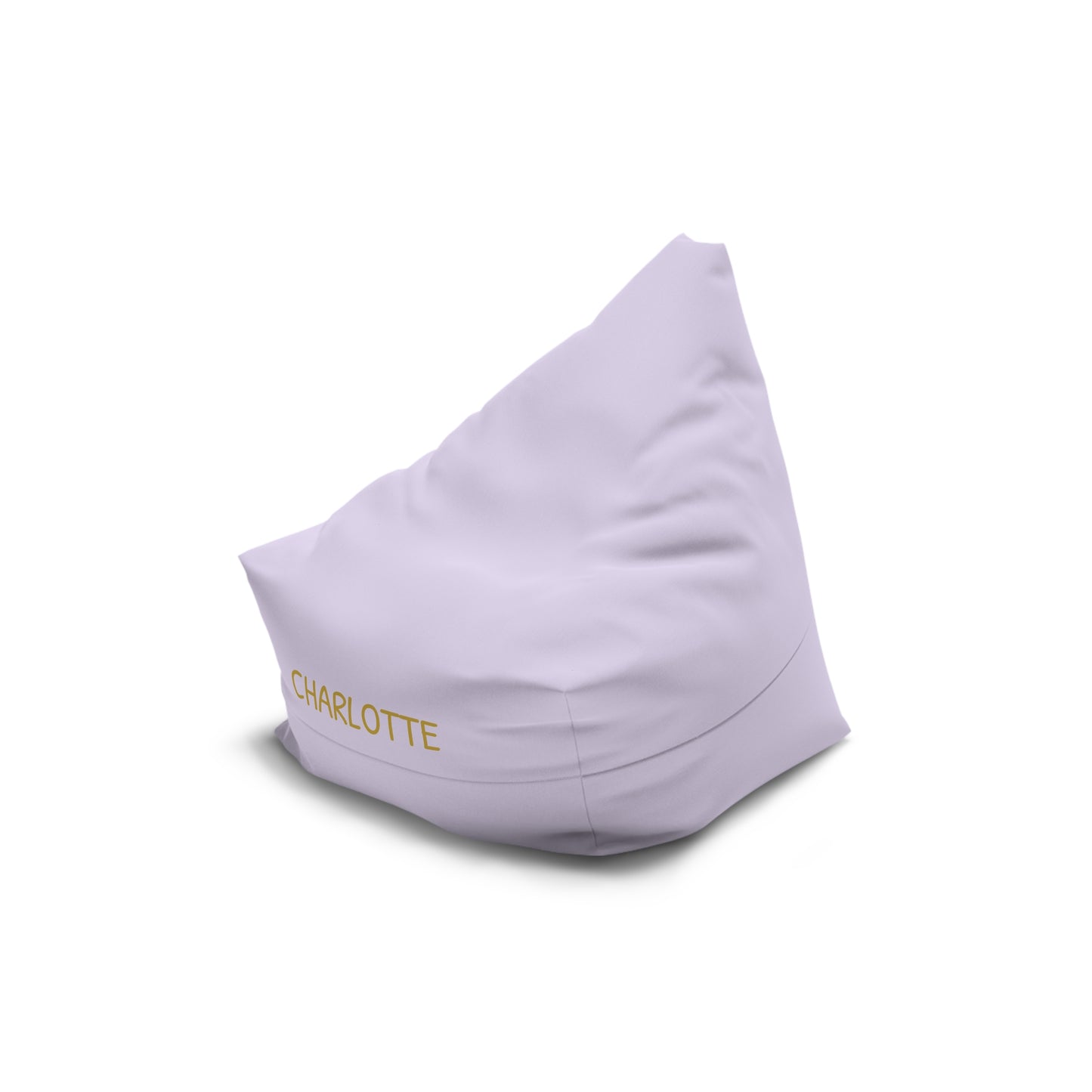 Personalized Lilac Bean Bag Cover — Custom Name "CHARLOTTE"