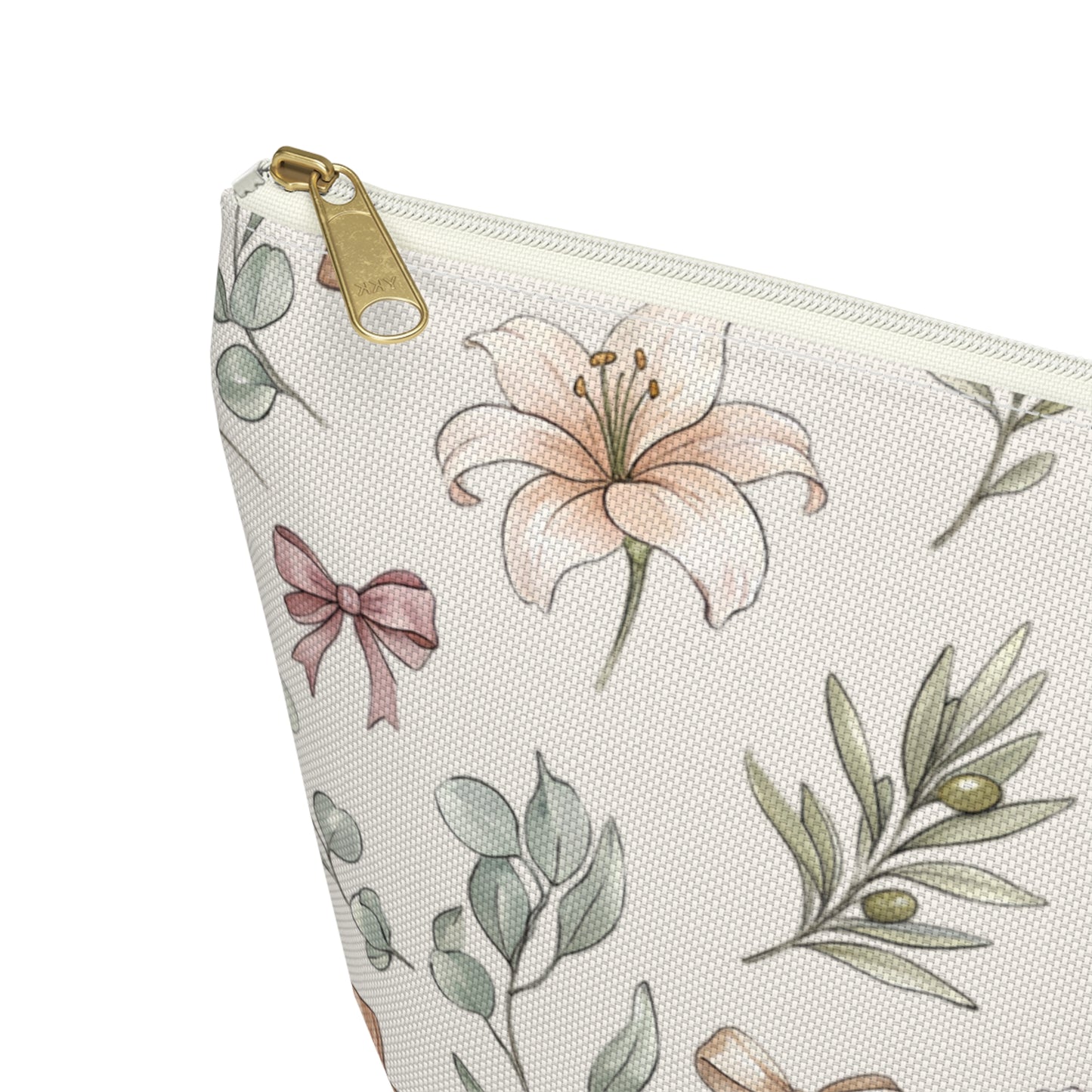 Floral Cross Accessory Pouch — Lily & Bow Makeup Bag