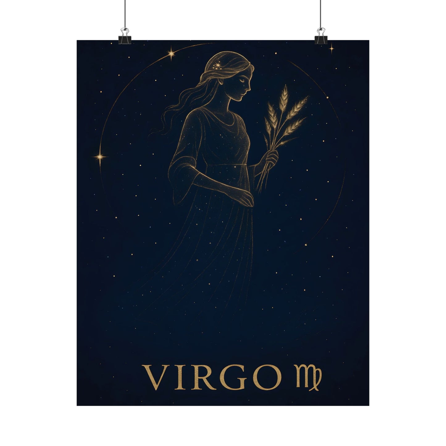 Virgo Zodiac Constellation Matte Poster – Celestial Maiden Astrology Wall Art Print (Multiple Sizes)