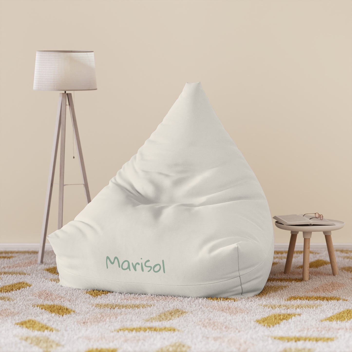 Personalized Bean Bag Cover — Custom Name Cozy Lounge Chair Cover