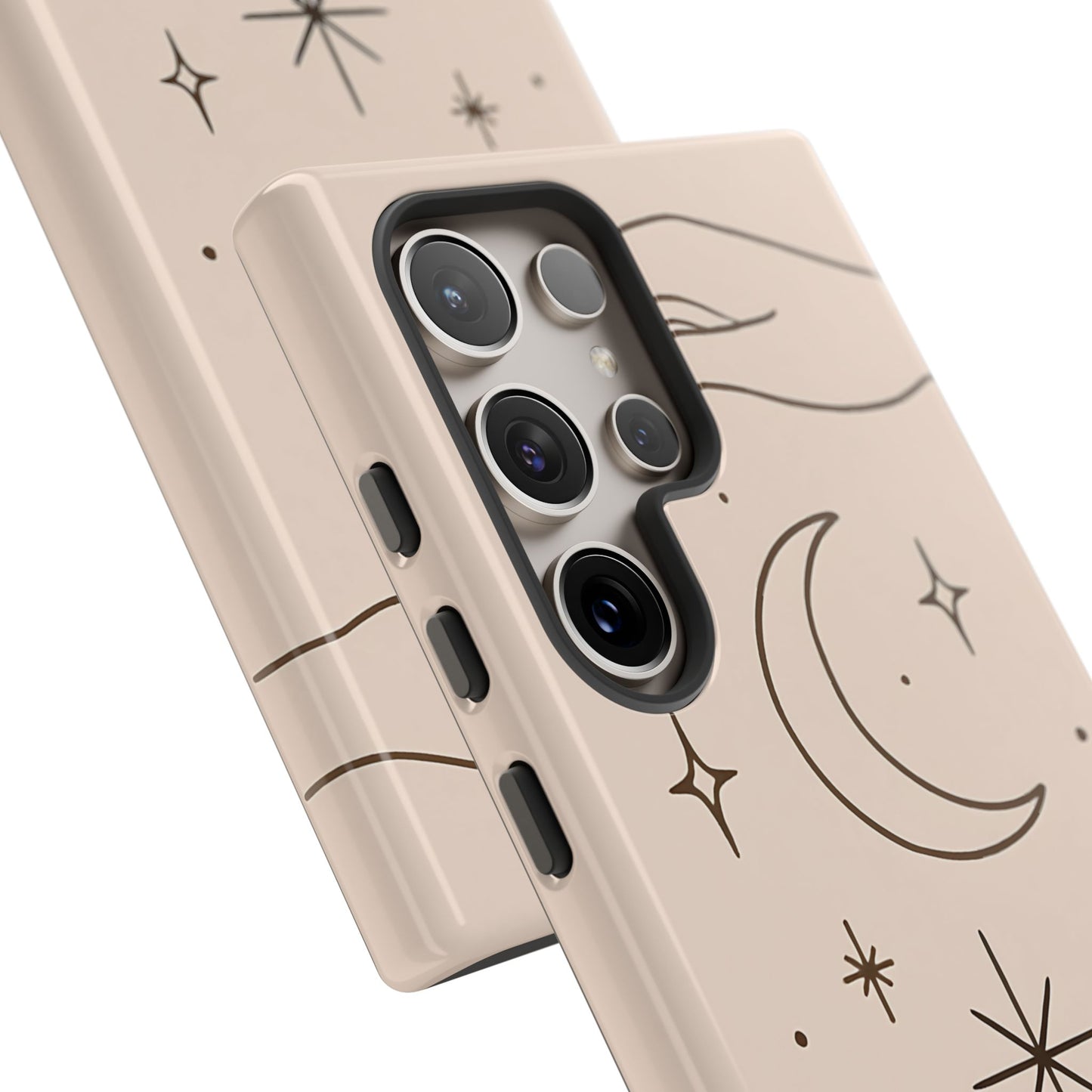 Mystic Minimalist Hands & Moon Phone Case – Celestial Line Art Design
