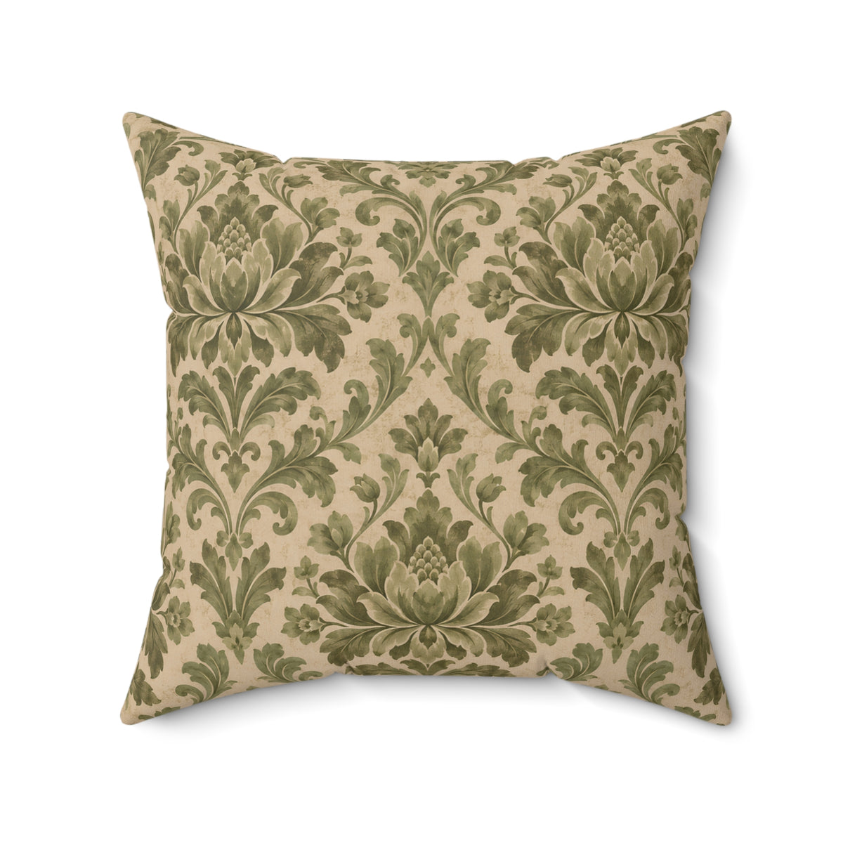 Vintage Damask Floral Throw Pillow