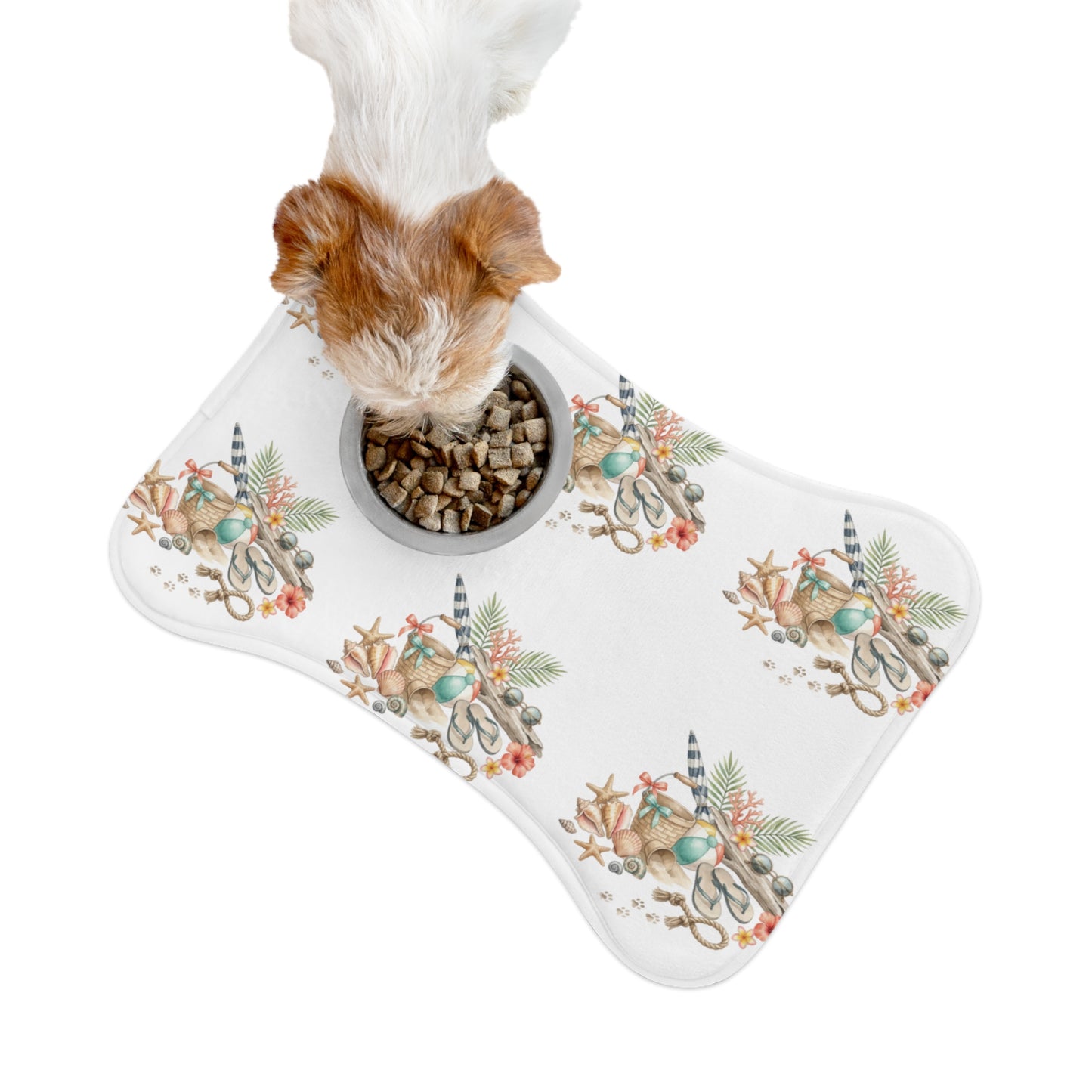 Coastal Seashell Pet Feeding Mat — Beachy Paw Placemat for Dogs & Cats