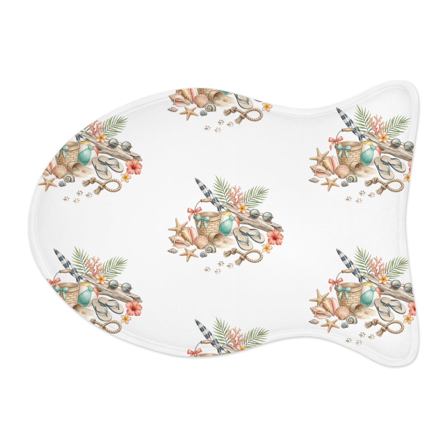 Coastal Seashell Pet Feeding Mat — Beachy Paw Placemat for Dogs & Cats