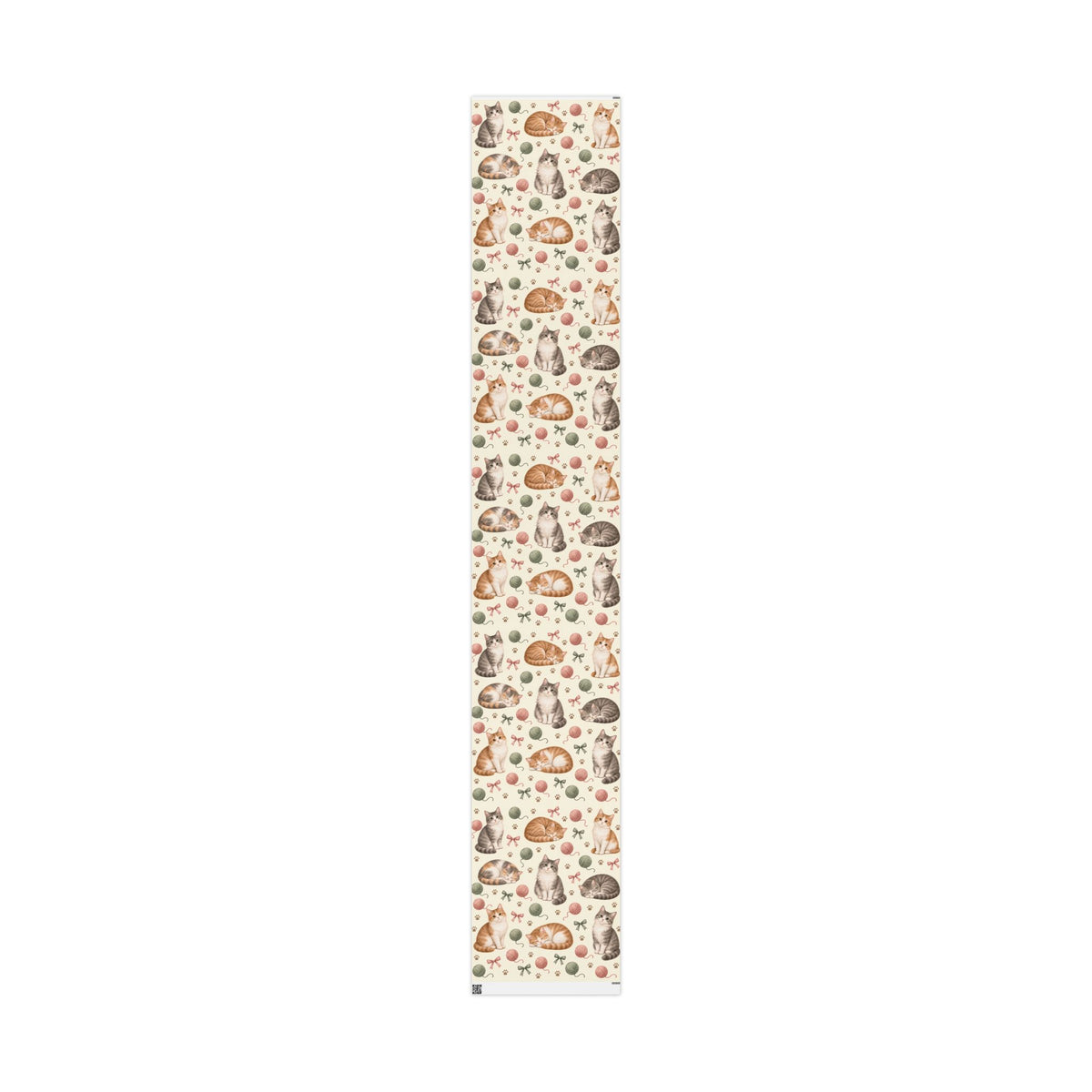 Cat & Yarn Pattern Wrapping Paper Roll — Cute Kitty Gift Wrap for Pet Lovers