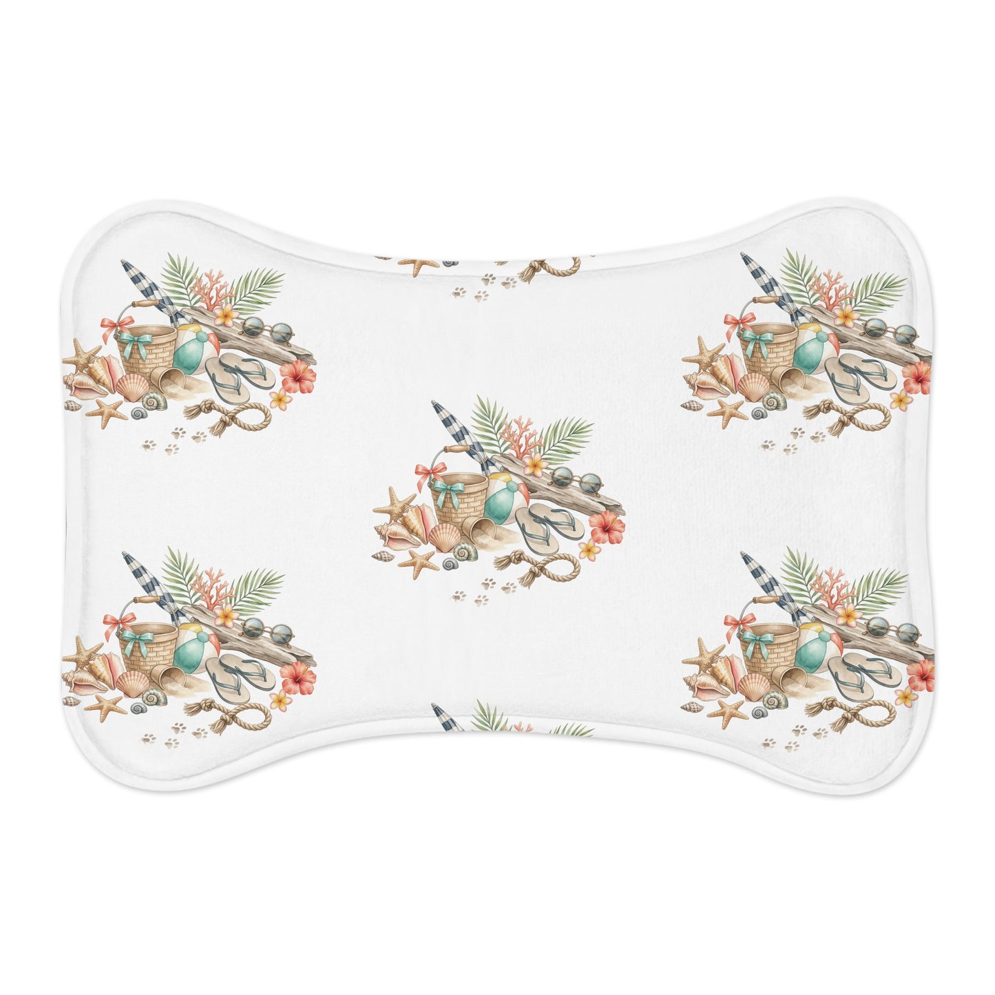 Coastal Seashell Pet Feeding Mat — Beachy Paw Placemat for Dogs & Cats