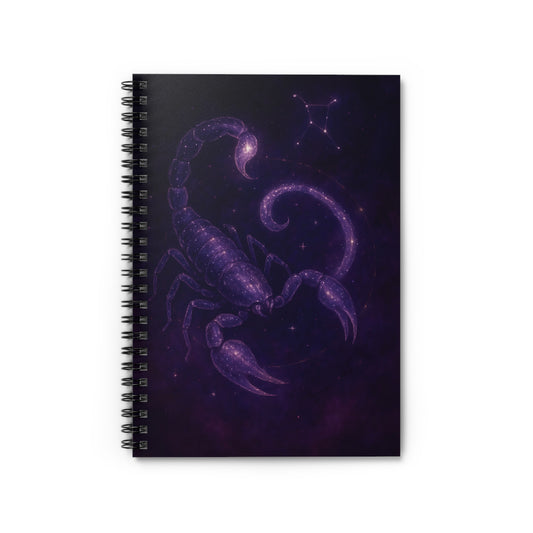Scorpio Zodiac Galaxy Spiral Notebook – Celestial Astrology Journal with Starry Scorpion Design (6" x 8", 118 Pages)