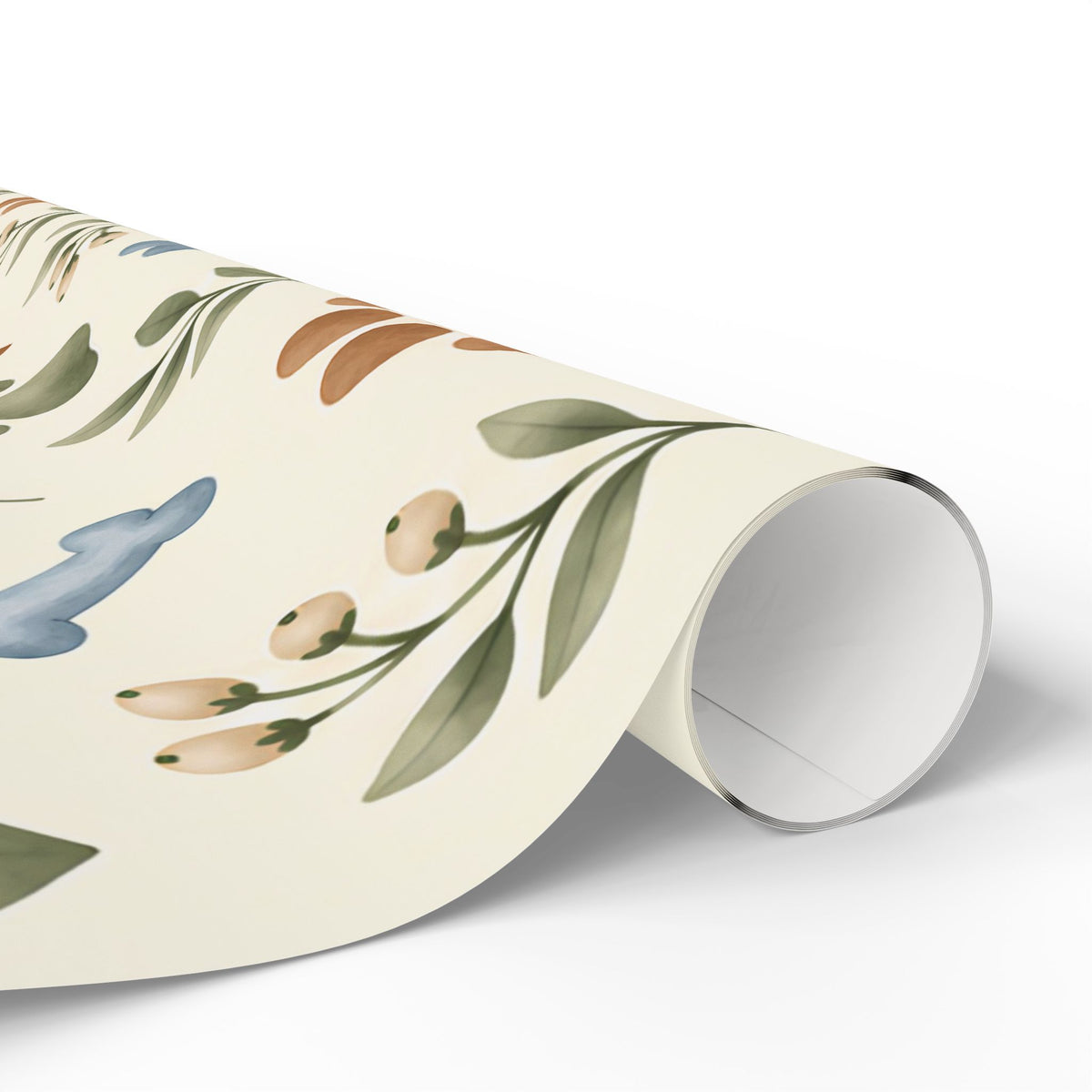 Paw Print Floral Wrapping Paper Roll — Cottage Garden Blooms