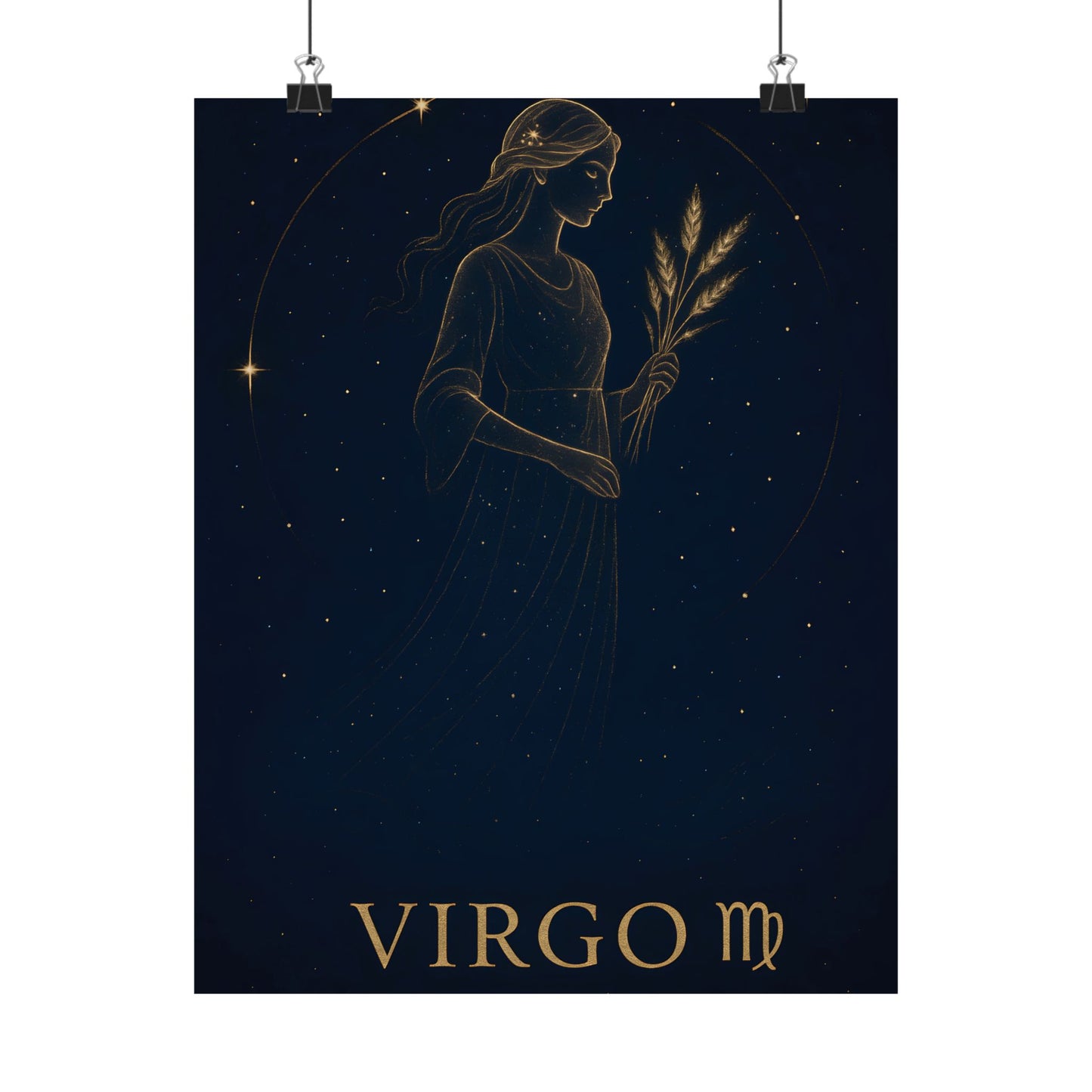 Virgo Zodiac Constellation Matte Poster – Celestial Maiden Astrology Wall Art Print (Multiple Sizes)