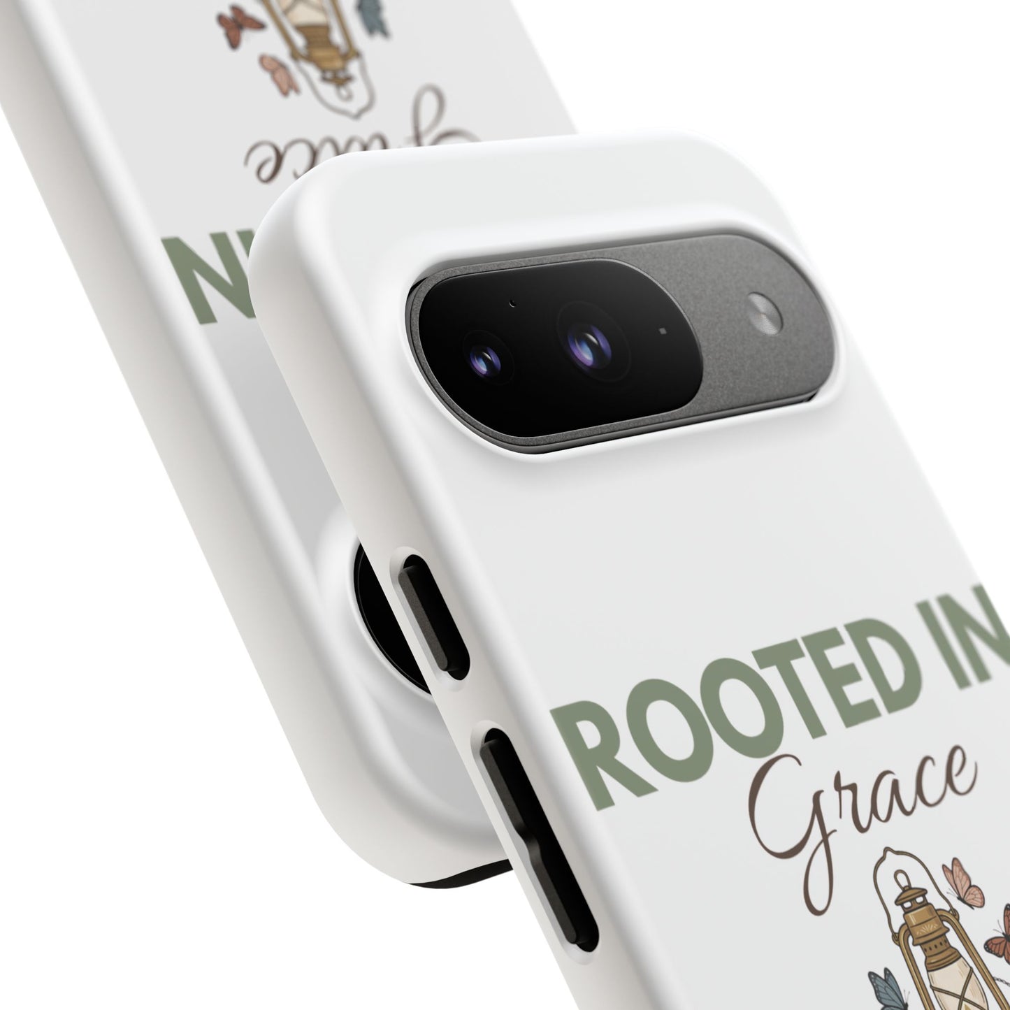 Rooted in Grace Phone Case — Floral Lantern Christian Protective Cover