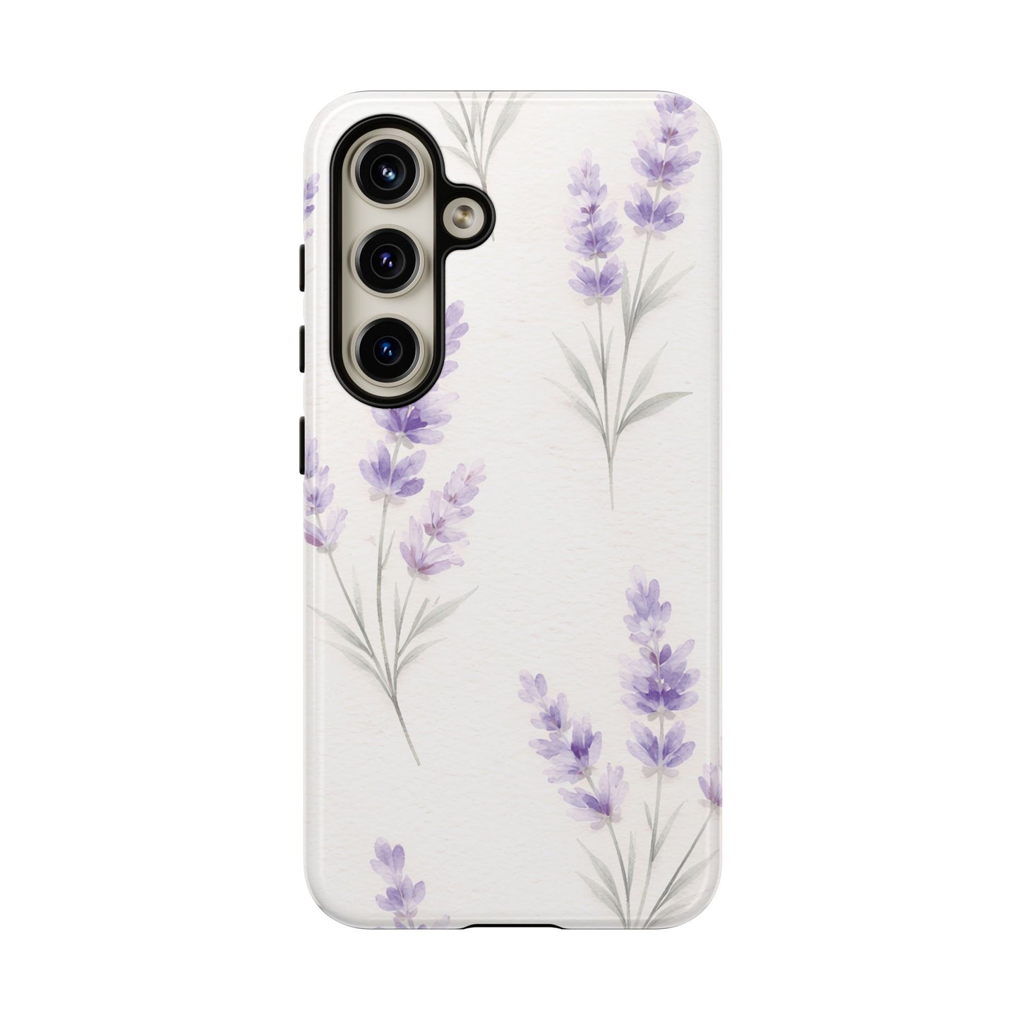 Lavender Floral Phone Case — Protective Tough Case with Purple Botanical Print