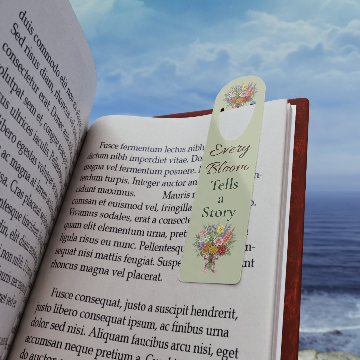 Floral Bookmark — "Every Bloom Tells a Story" Metal Page Marker