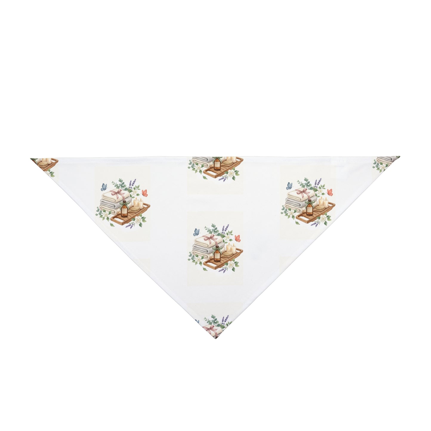 Spa Day Pet Bandana – Botanical Dog Bandana – Watercolor Self-Care Pet Scarf – Cozy Dog Bandana