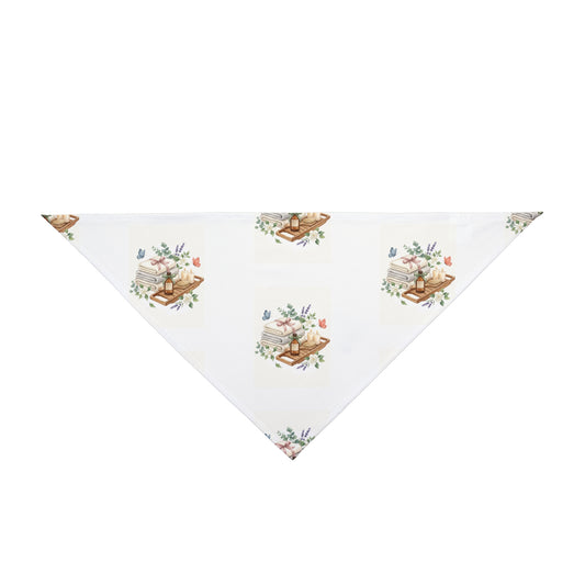 Spa Day Pet Bandana – Botanical Dog Bandana – Watercolor Self-Care Pet Scarf – Cozy Dog Bandana