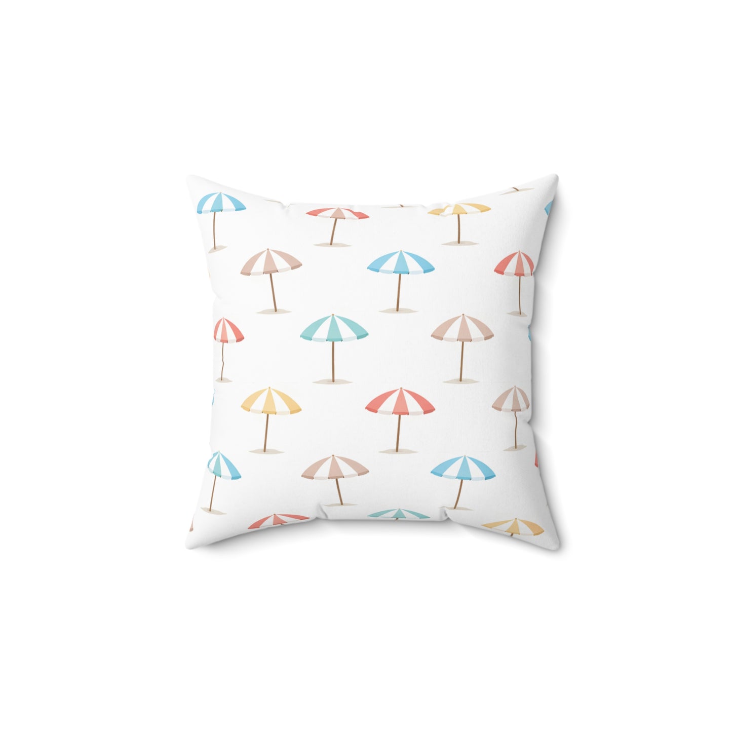Beach Umbrella Pattern Spun Polyester Pillow — Pastel Tropical Throw Pillow