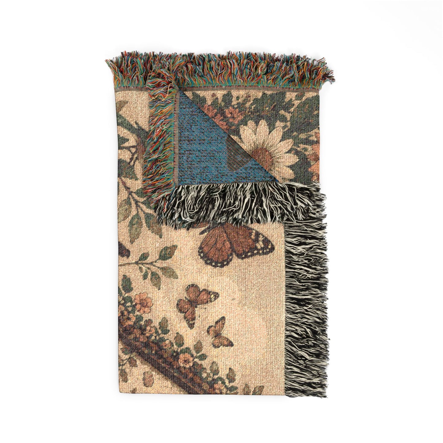 Cottage Garden Woven Blanket — Cozy Floral House Throw