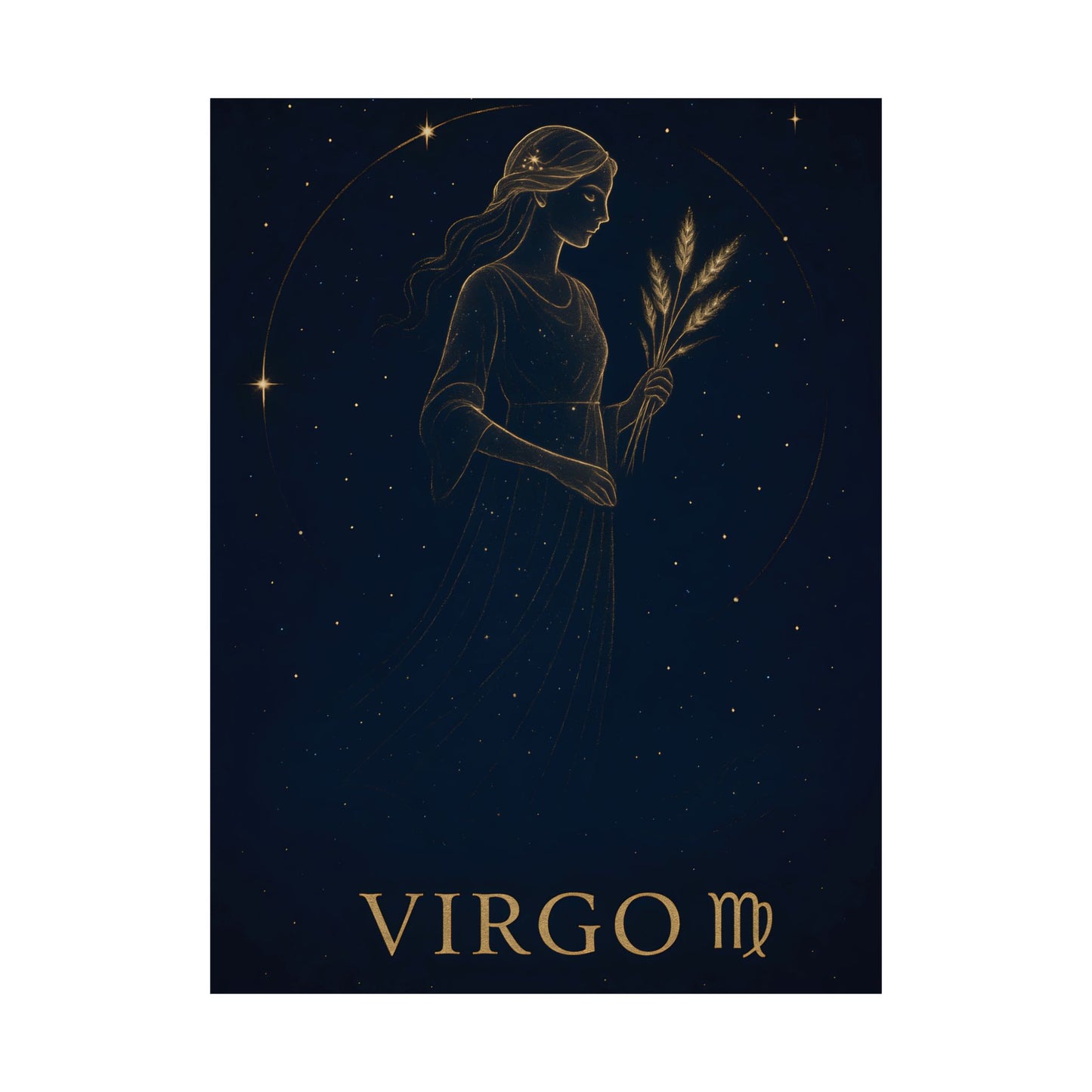 Virgo Zodiac Constellation Matte Poster – Celestial Maiden Astrology Wall Art Print (Multiple Sizes)