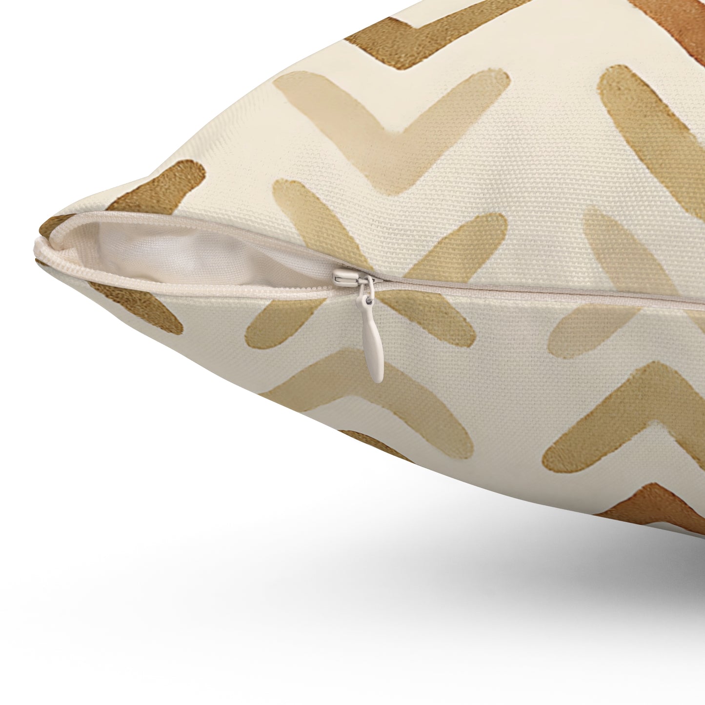 Earth Tone Chevron Throw Pillow - Modern Boho Decorative Cushion with Double-Sided Print