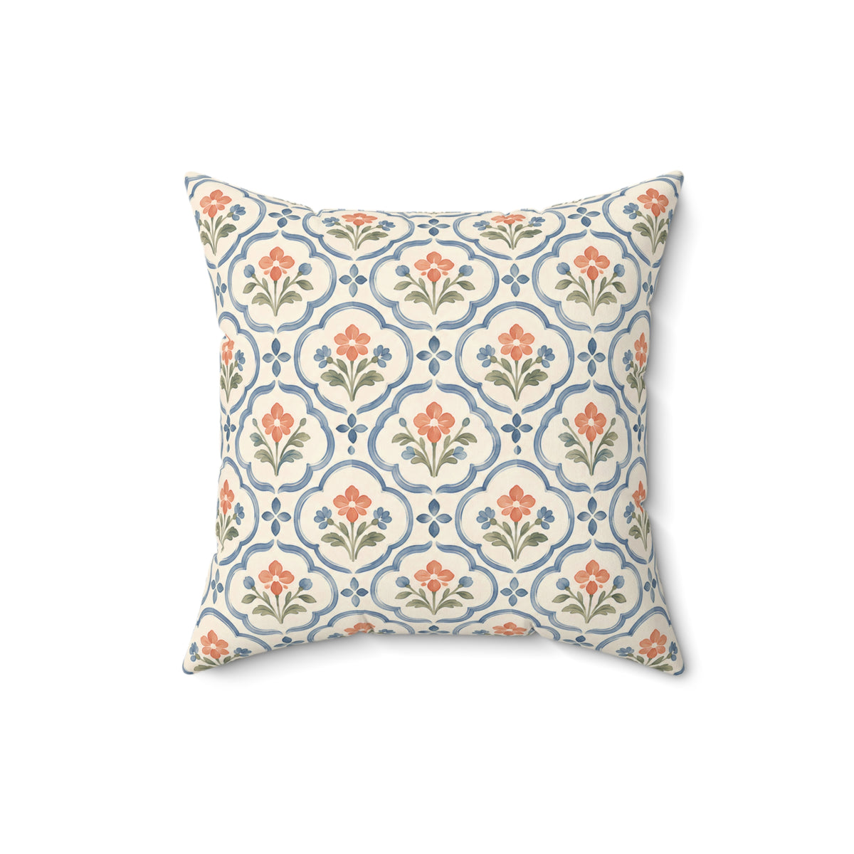 Vintage Floral Pattern Square Pillow