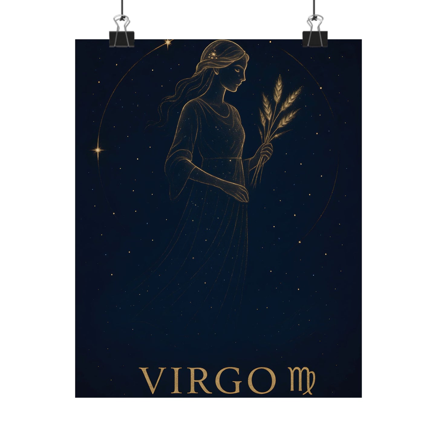 Virgo Zodiac Constellation Matte Poster – Celestial Maiden Astrology Wall Art Print (Multiple Sizes)